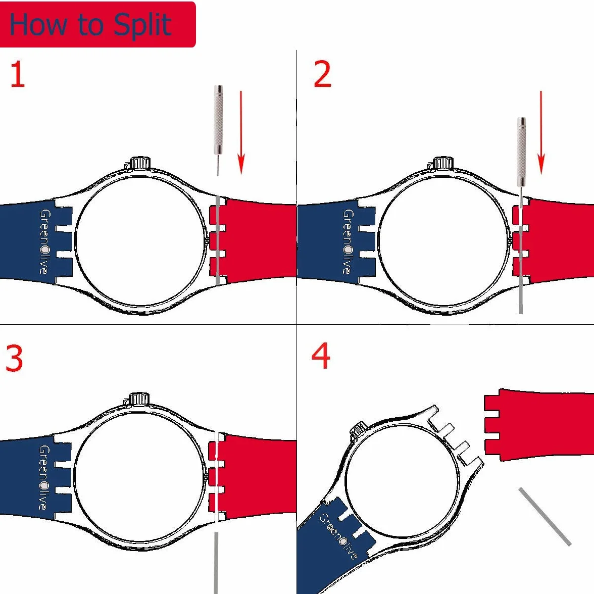 Wodoodporny pasek silikonowy, pasek do Swatch (1,7 cm, 1,9 cm, 2 cm), Kolor: pomarańczowy, 17mm, pasek