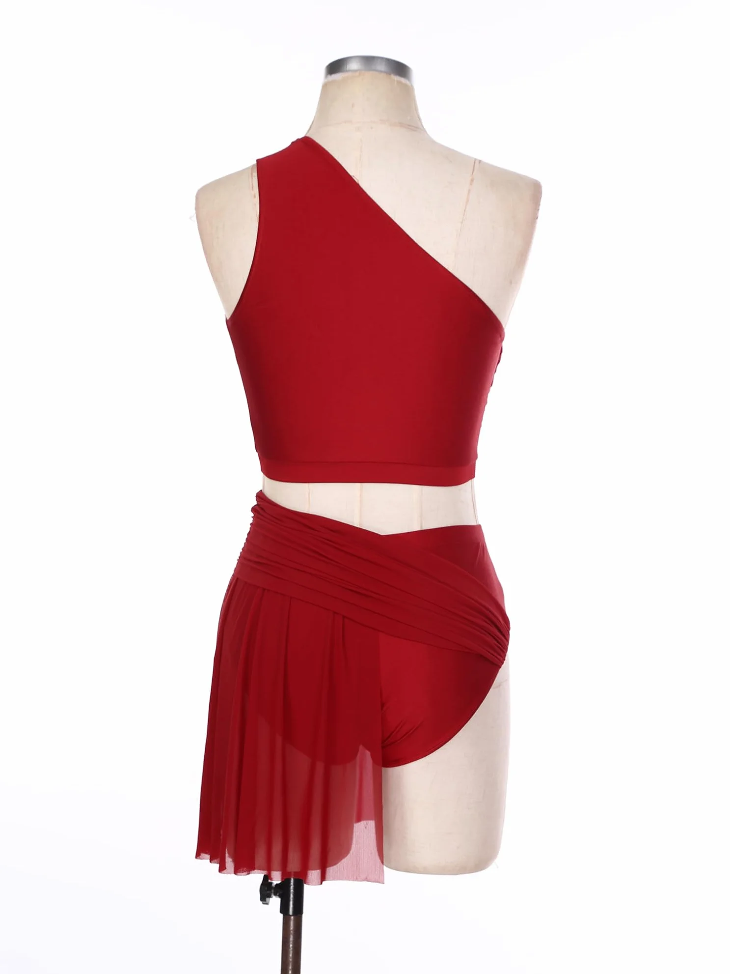 JEATHA Damski 2-częściowy kostium Lyrical Dance ze strasu Crop Top Mesh Tiul Trykot Spódnica dla dorosłych, nowoczesny strój do tańca