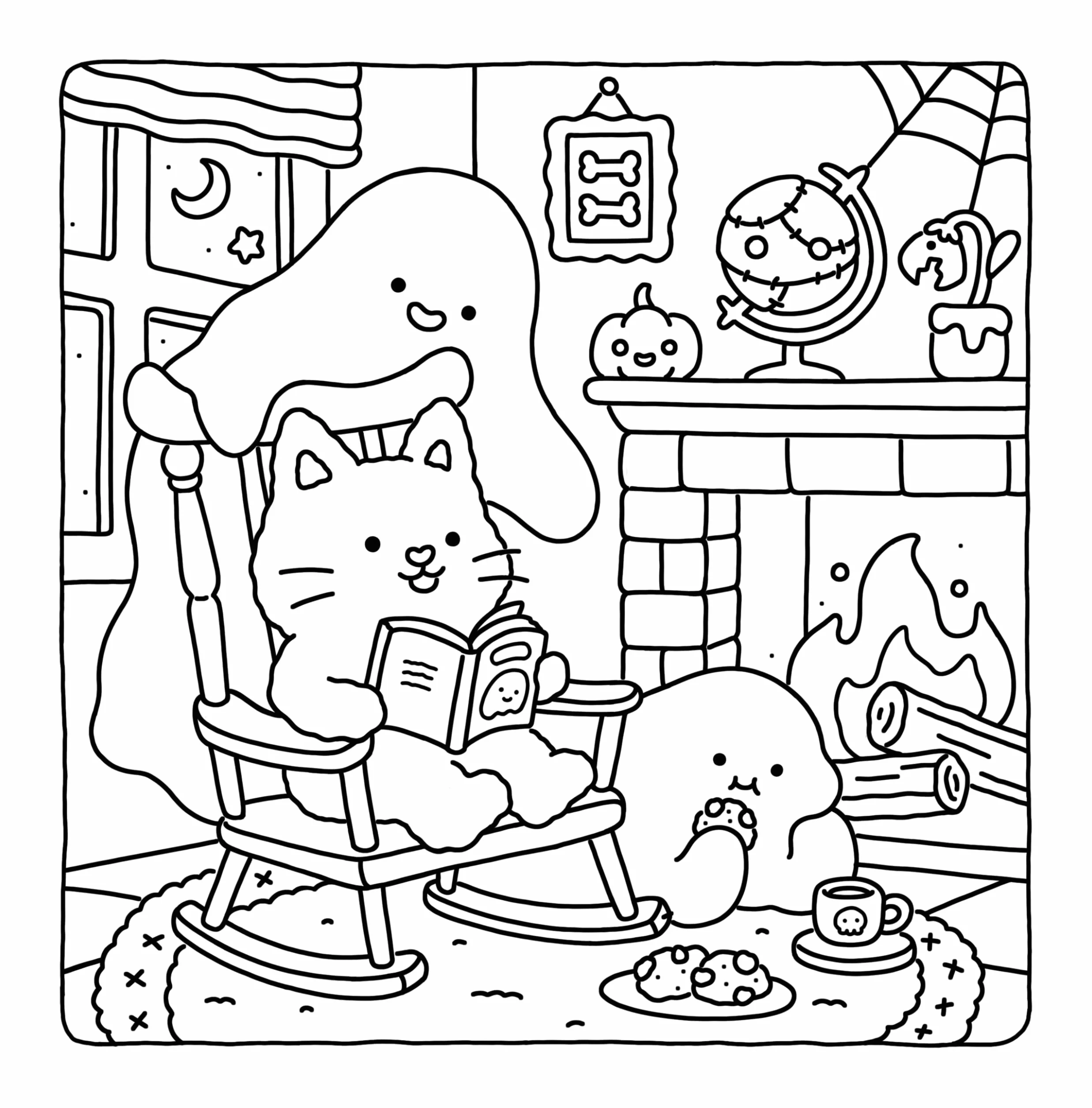 Spooky Fuzzy: Cute Creepy Coloring Book for Adults and Teens for Relaxation
