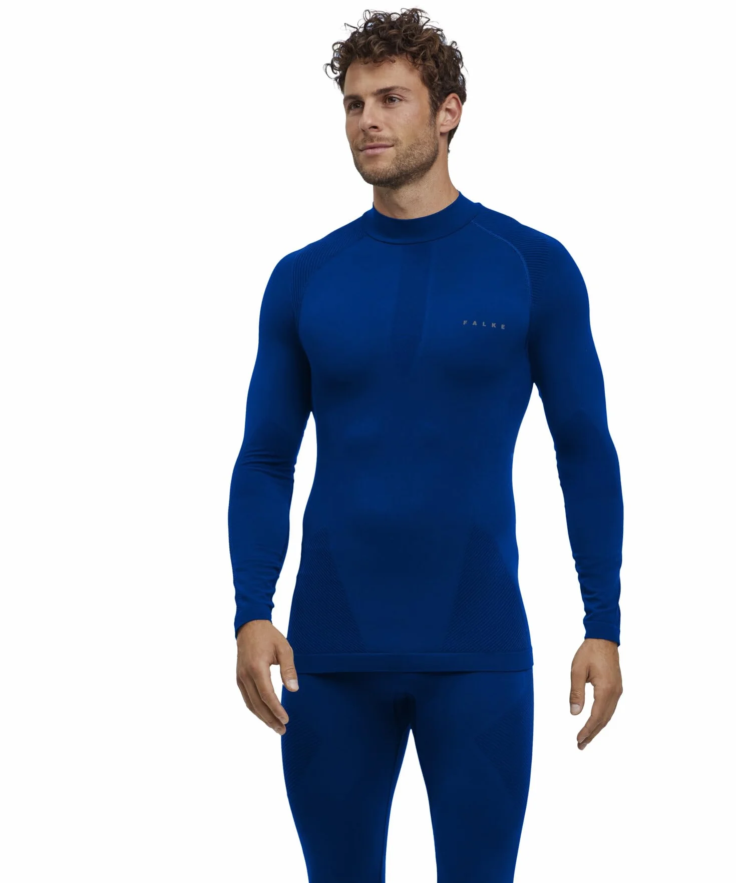 FALKE Mężczyźni Warstwa podstawowa (góra) Warm Turtleneck M L/s Ts materiał funkcyjny szybkoschnące chłodzące 1 Sztuka, Niebieski Yve 6714, L
