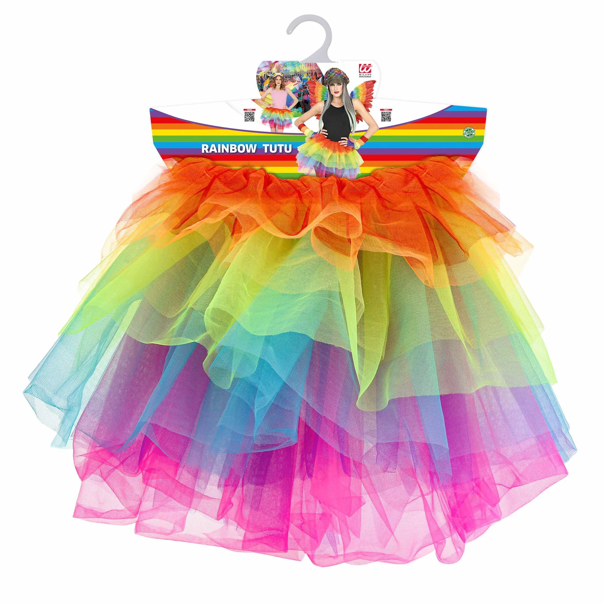 W WIDMANN MILANO Party Fashion 10344 - tutu tęczowa spódnica dla dorosłych, tiulowa spódnica, tancerki, karnawał, impreza tematyczna
