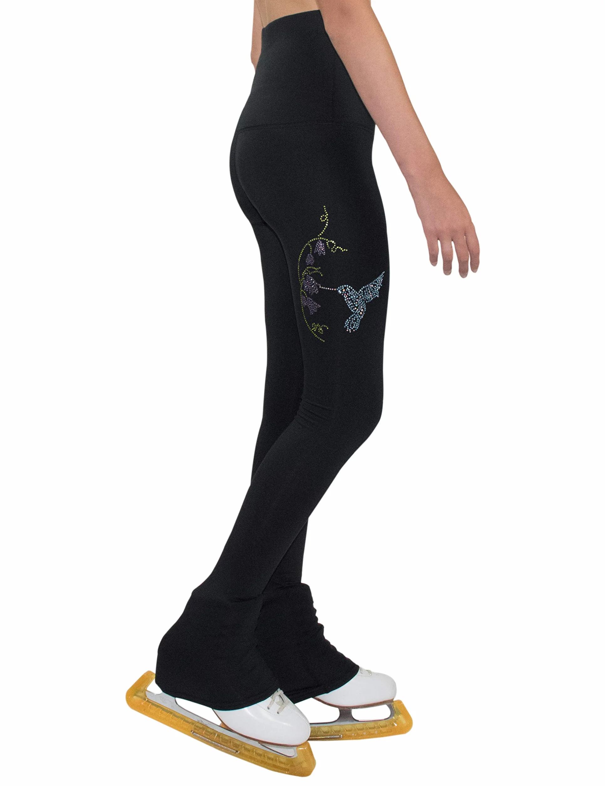 PARADICE WORLD BY SKATER FOR SKATERS Legginsy do jazdy na łyżwach Design pióro, Colibri, płatek śniegu lub jaskółki z kryształami AAA+