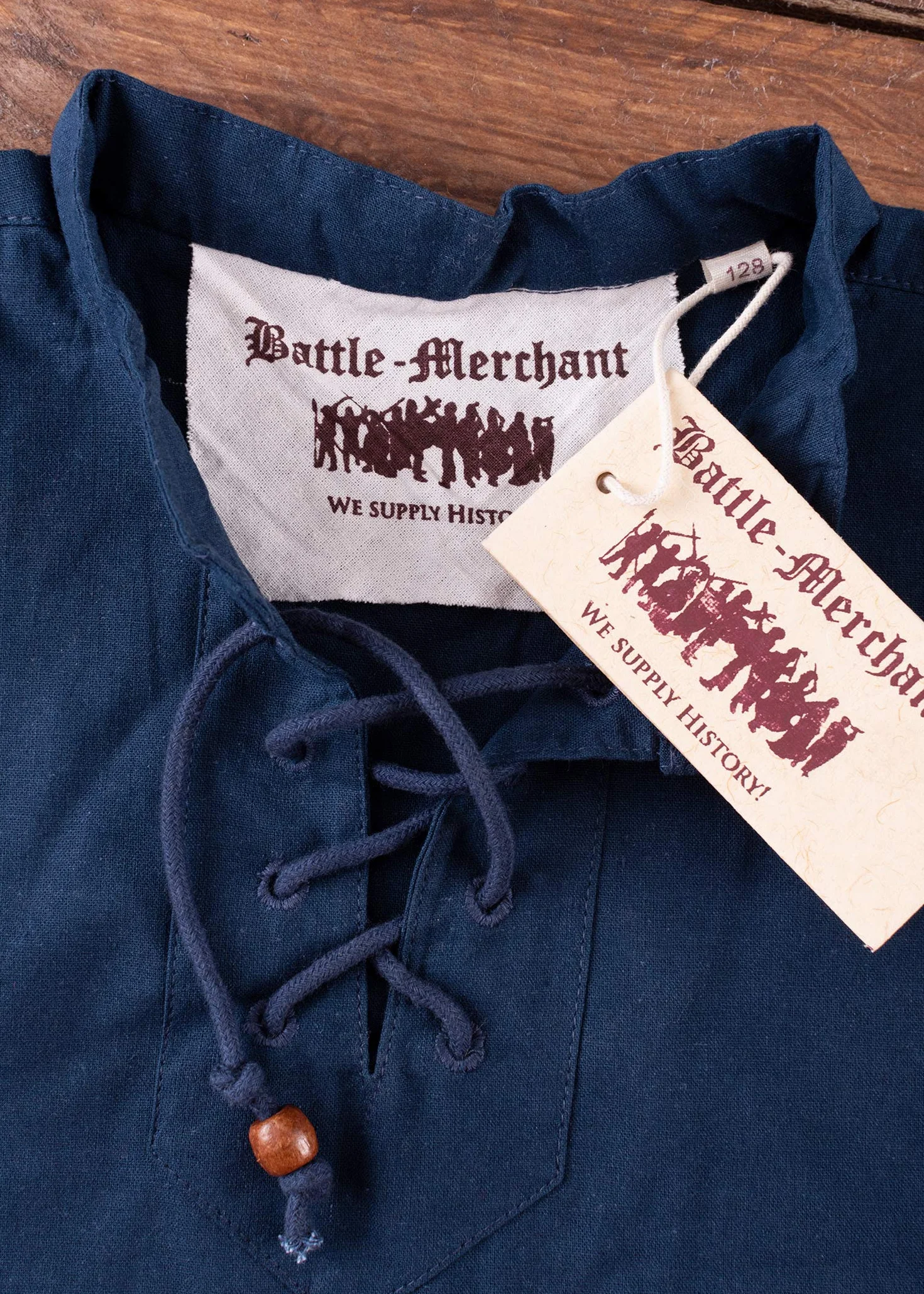 Battle-Merchant Średniowieczna koszula dziecięca Colin, długie rękawy, koszula rycerska LARP średniowieczna karnawał