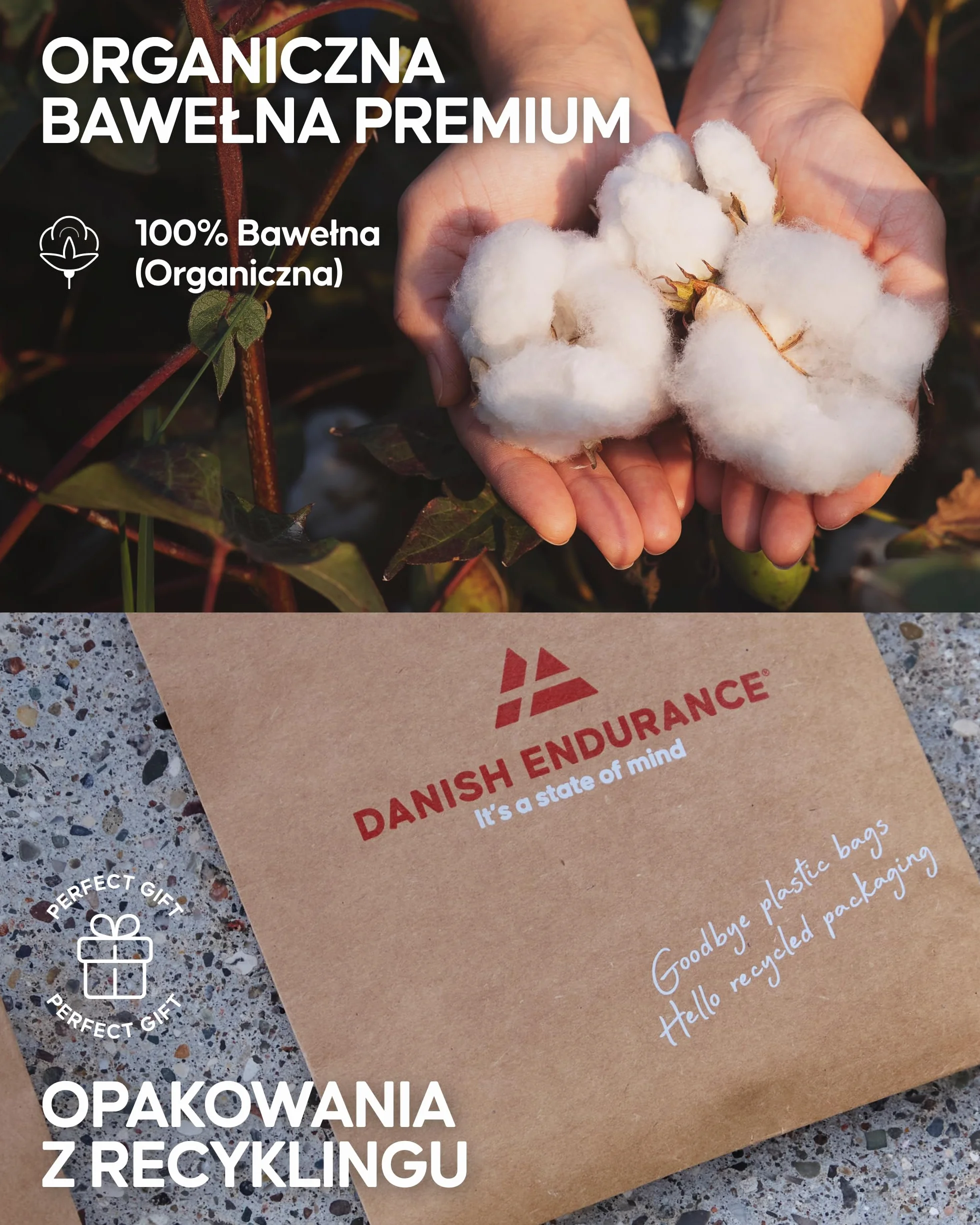 DANISH ENDURANCE Spodnie od Piżamy Męskie, 100% Bawełna Organiczna, Regulowany Sznurek, Luźny Krój