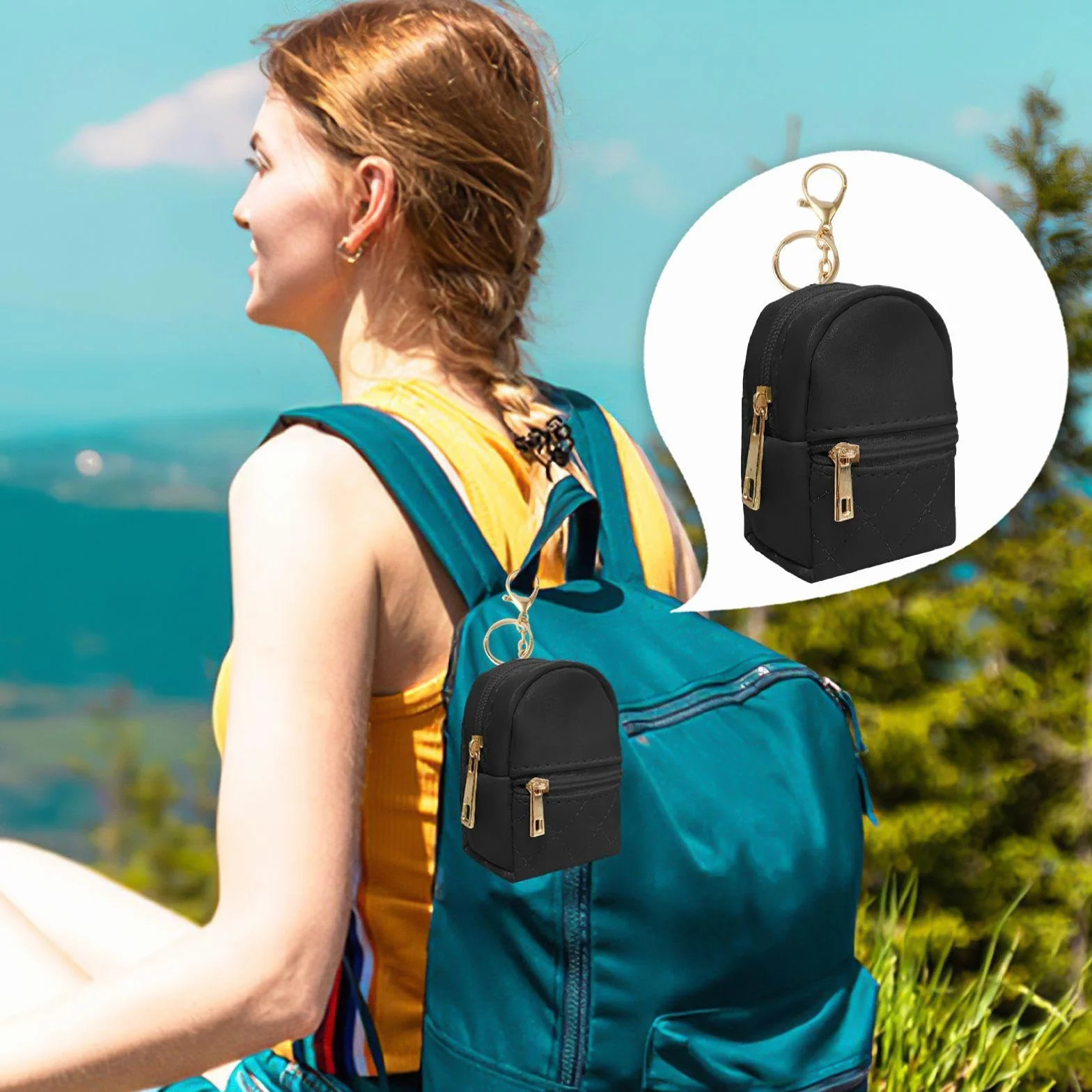 Torba na klucze 1 sztuka plecak, zabawna torba na klucze, kreatywna torba na klucze, urocza mini torba na klucze, torba do przechowywania szminki.