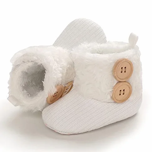Botki dla niemowląt, ciepłe, zimowe, dla noworodków, unisex, z podszewką z pluszu, buty dla niemowląt