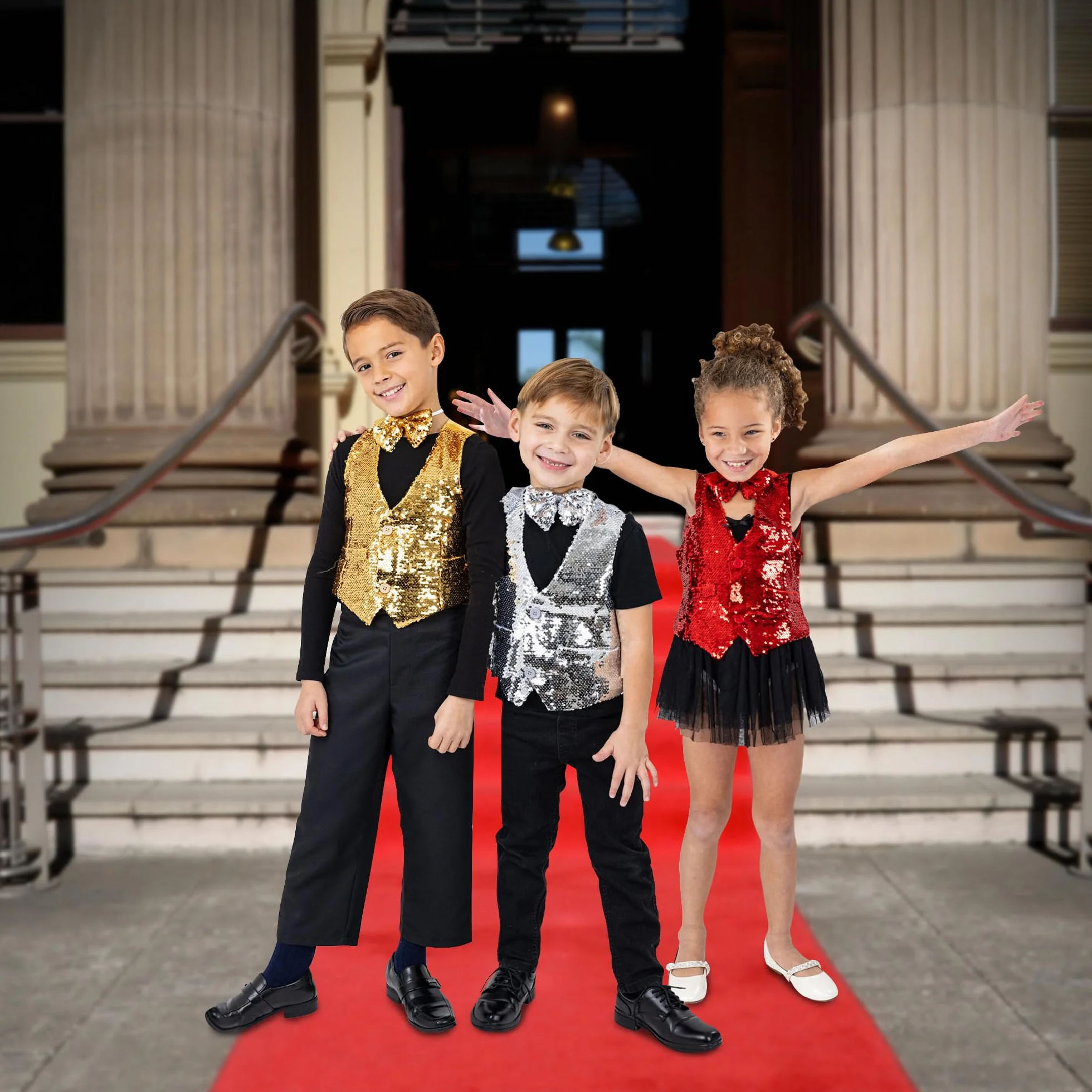 Dress Up America Kamizelka Z Cekinami I Muszką - Błyszcząca Kamizelka Dla Chłopców