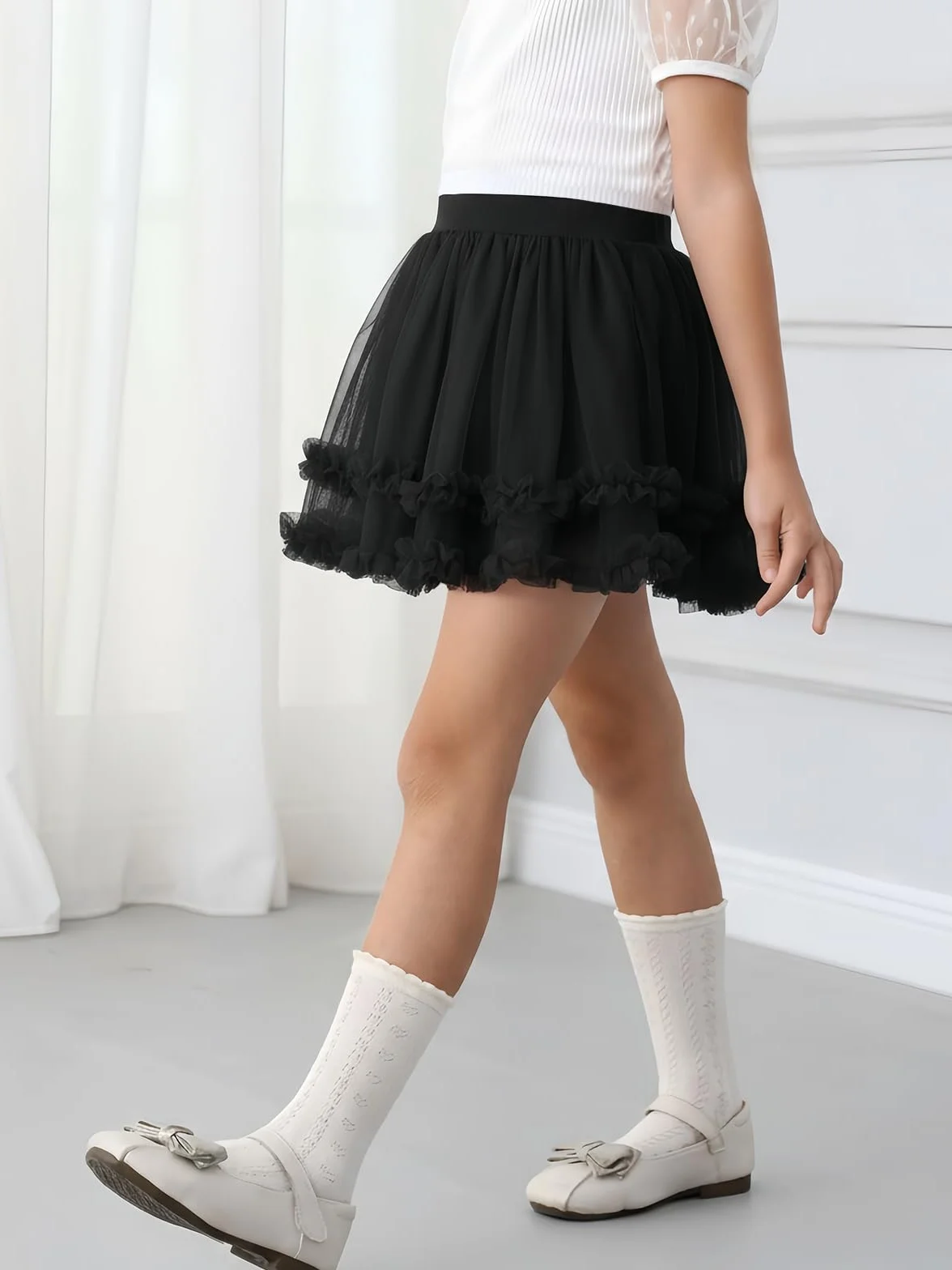 Dziewczęca spódnica tutu, miękka, puszysta, 3-warstwowa tiulowa spódnica z falbanką, dla malucha, dziecka, dzieci, na co dzień, kostiumy imprezowe 1-10 lat