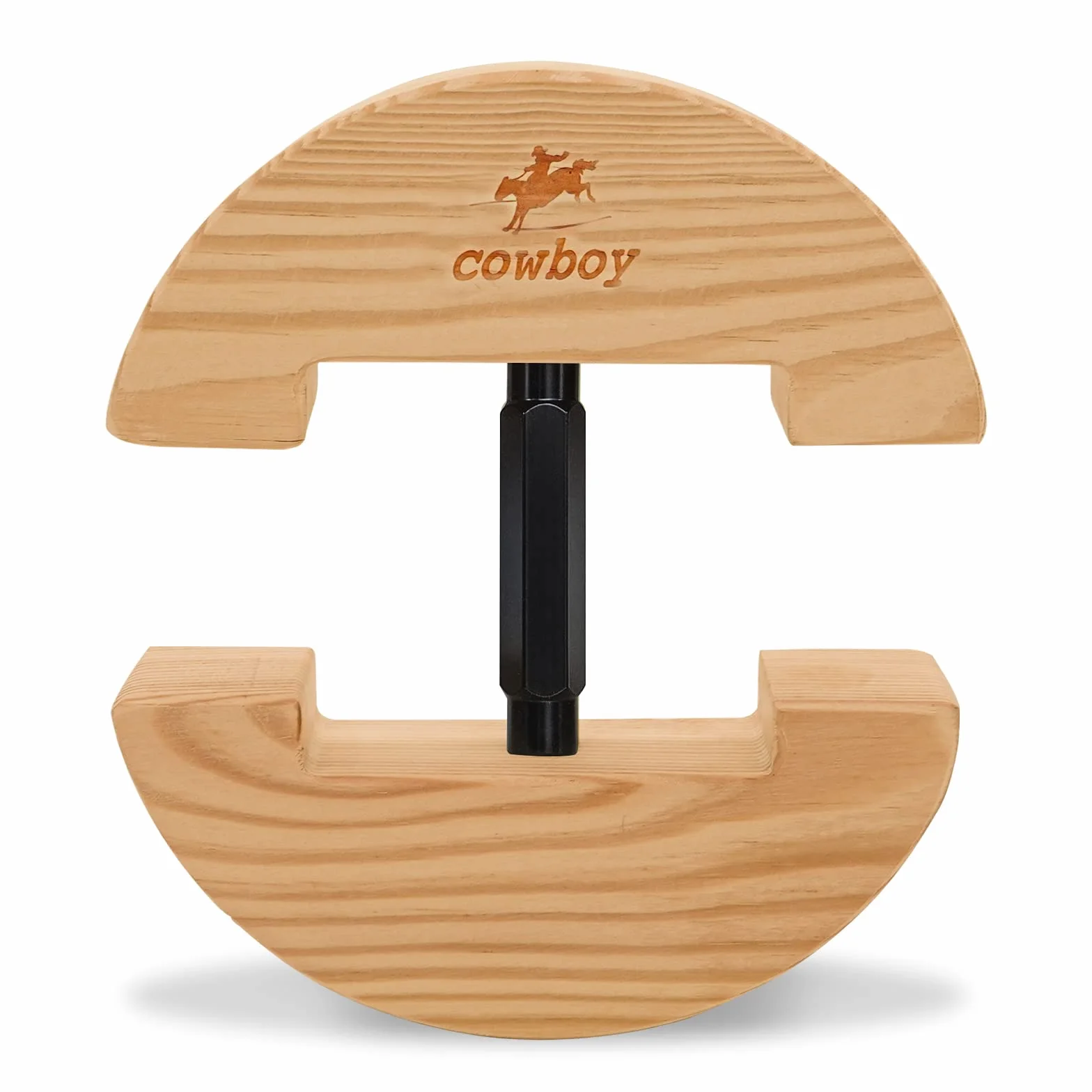 Cowboy®, kolorowy, regulowany i wytrzymały napinacz na kapelusze, rozmiar S: 16,5 do 24 cm, rozmiar L: 19 do 27 cm, drewno, czarny, S