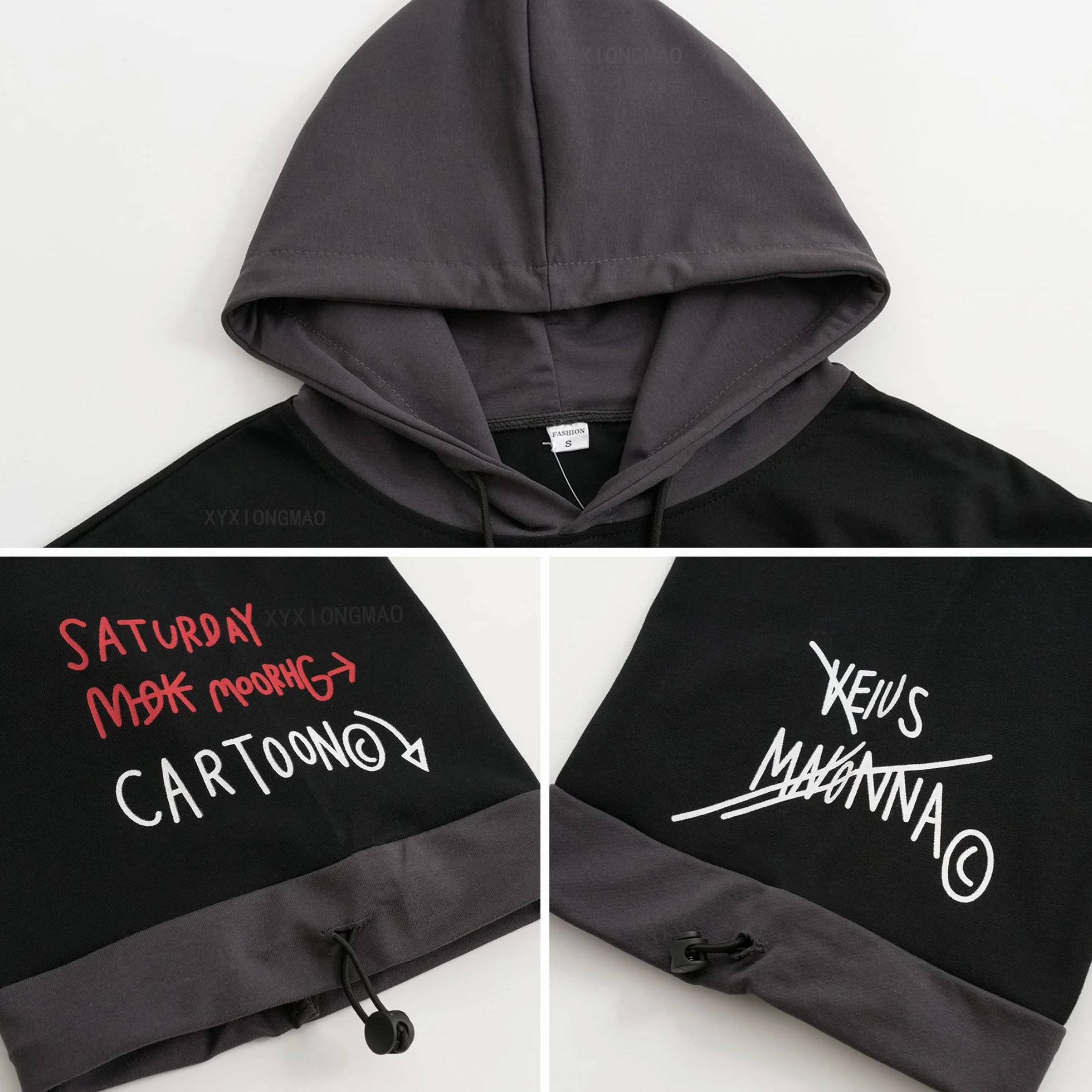 XYXIONGMAO Techwear japońska koszula Streetwear Hip Hop koszule męskie graficzne T alfabet projekt odzież robocza gotycka bluza z kapturem