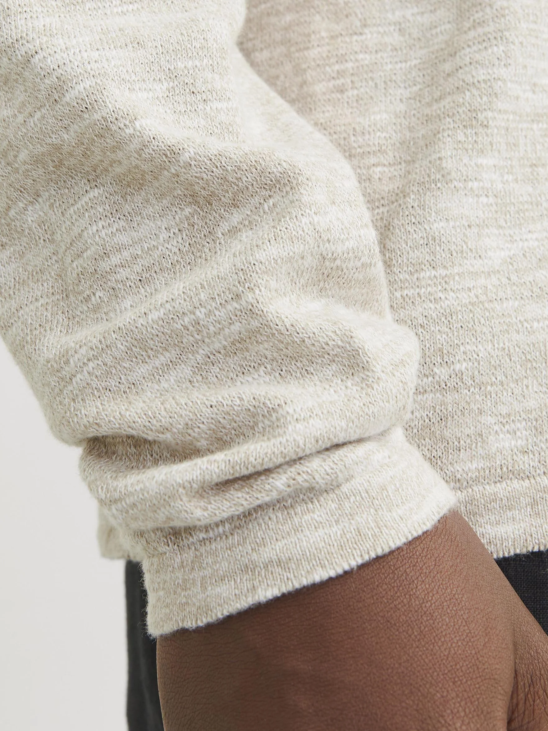 Jack & Jones YJESUMMER Knit Crew Neck SN, Crockery/Szczegóły: W. White, M