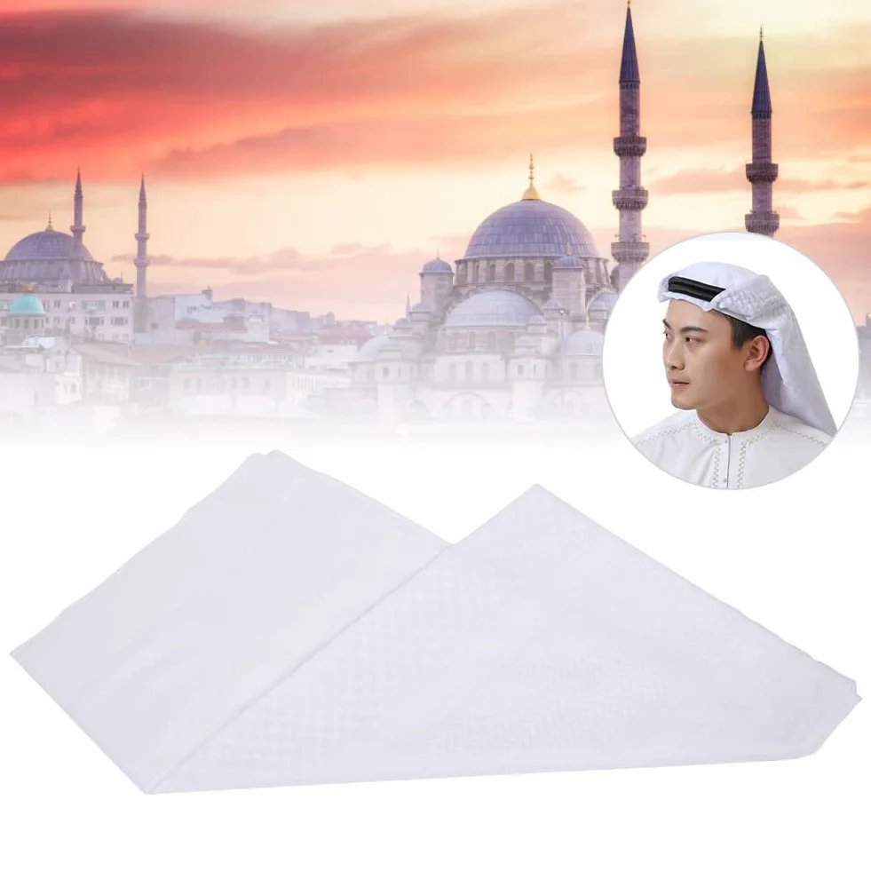 Mężczyźni arabski chustka na głowę, muzułmański dubaj na co dzień nakrycia głowy szalik muzułmański nakrycie głowy pałąkiem głowę garnitur chluba dla arabii saudyjskiej dubaj zjednoczone(White Square)