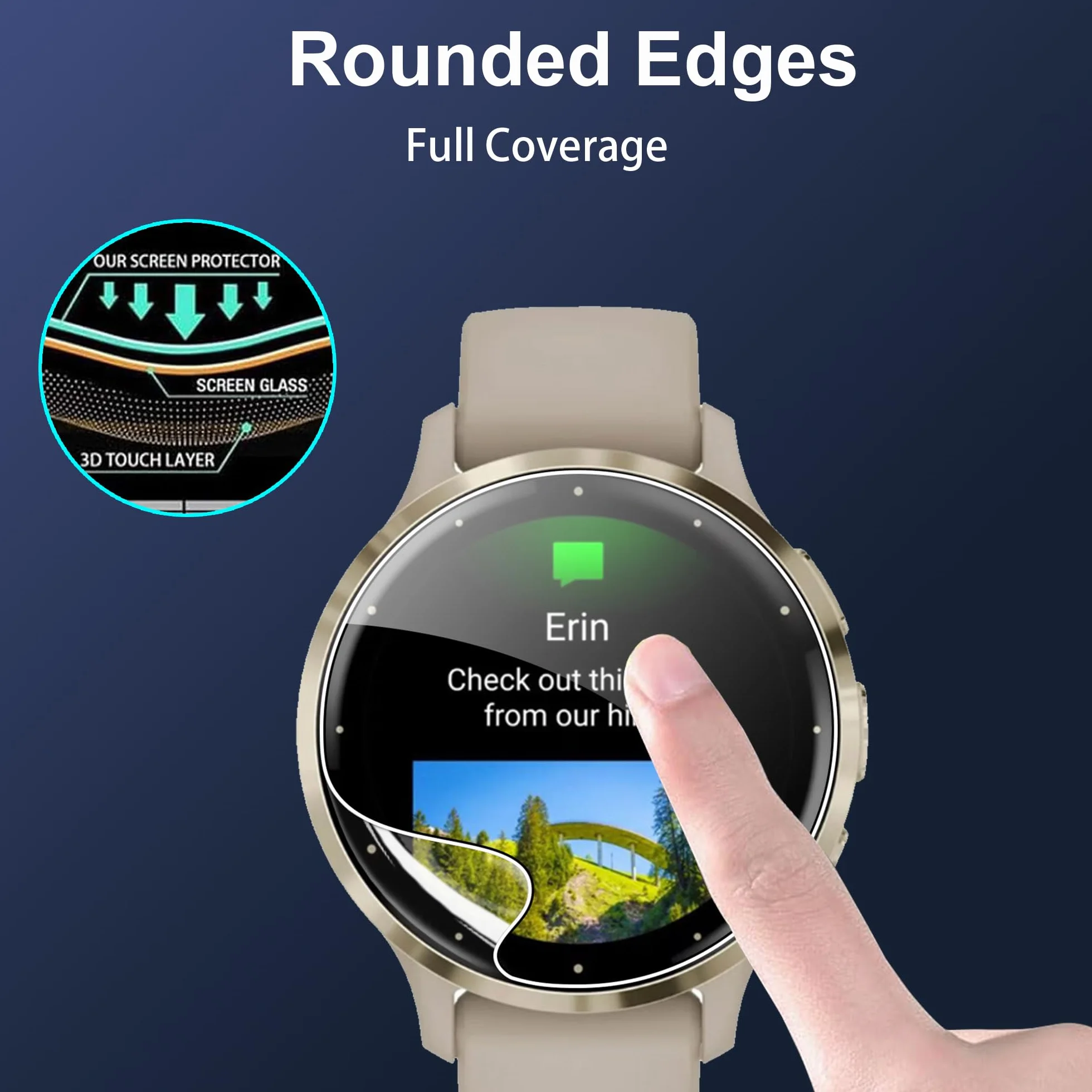 zZjoOoj 5 sztuk do Garmin Venu 3S/Garmin Venu 4 41 mm folia ochronna, zakrzywione krawędzie, ochrona ekranu HD z miękkim ochraniaczem ekranu TPU