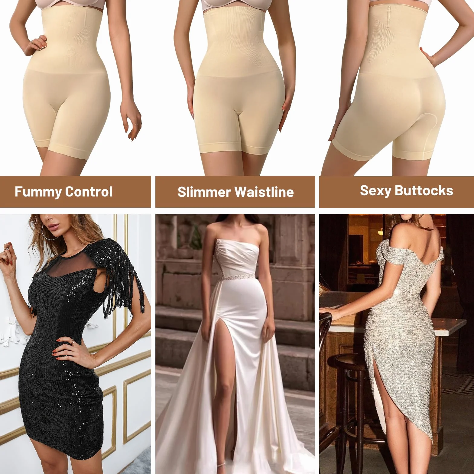 Niwicee Shapewear damskie majtki wyszczuplające brzuch w połowie talii, modelujące figurę, majtki gorsetowe, bielizna wyszczuplająca brzuch, bielizna wyszczuplająca