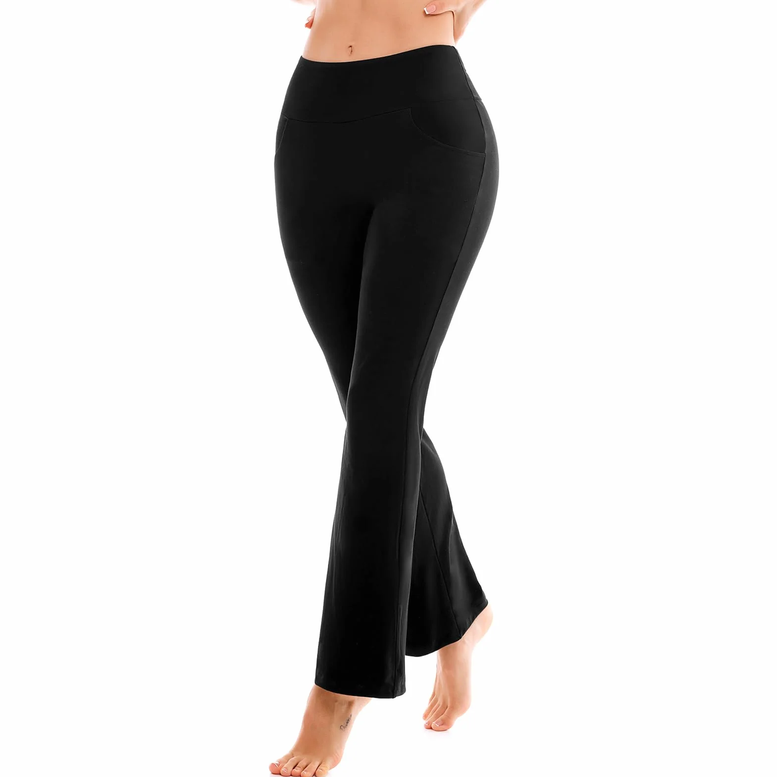 SINOPHANT Damskie sportowe legginsy do jogi z wysokim stanem, matowe, z 2 kieszeniami