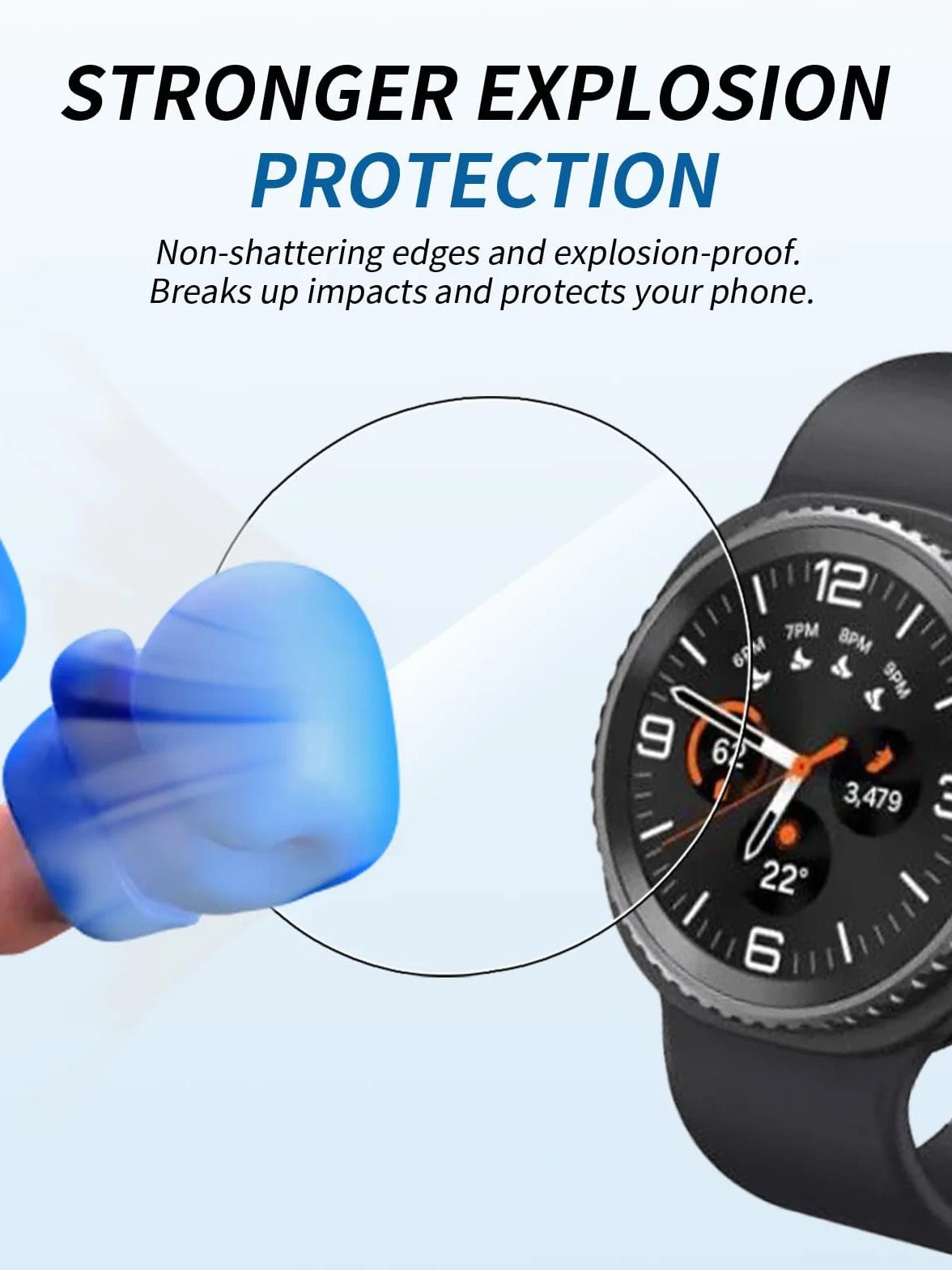 (3 sztuki) folii ochronnej do zegarka Samsung Watch 8 40 mm, folia ochronna na wyświetlacz z hartowanego szkła, wysoka rozdzielczość, odporna na zarysowania, wrażliwa na dotyk, twardość 9H