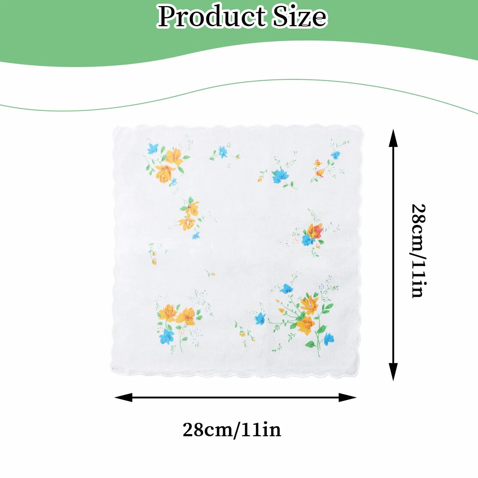 12 szt. chusteczek damskich bawełniana bandana cienka chustka z nadrukiem odpowiednia na przyjęcia weselne, biały, 28 * 28 cm