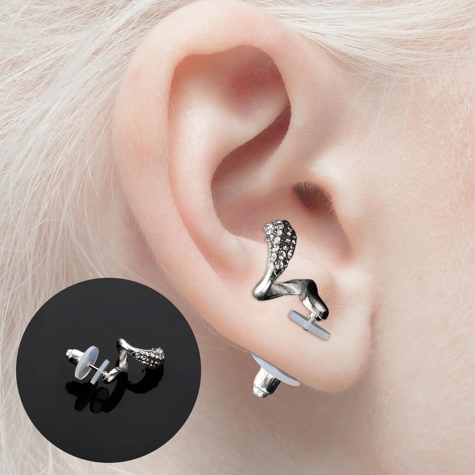 30 sztuk silikonowych kolczyków do piercingu z dziczystym mięsem, 7/9 mm, przezroczyste podkładki do uszu, do uszu, na plecy, przezroczyste, silikonowe krążki
