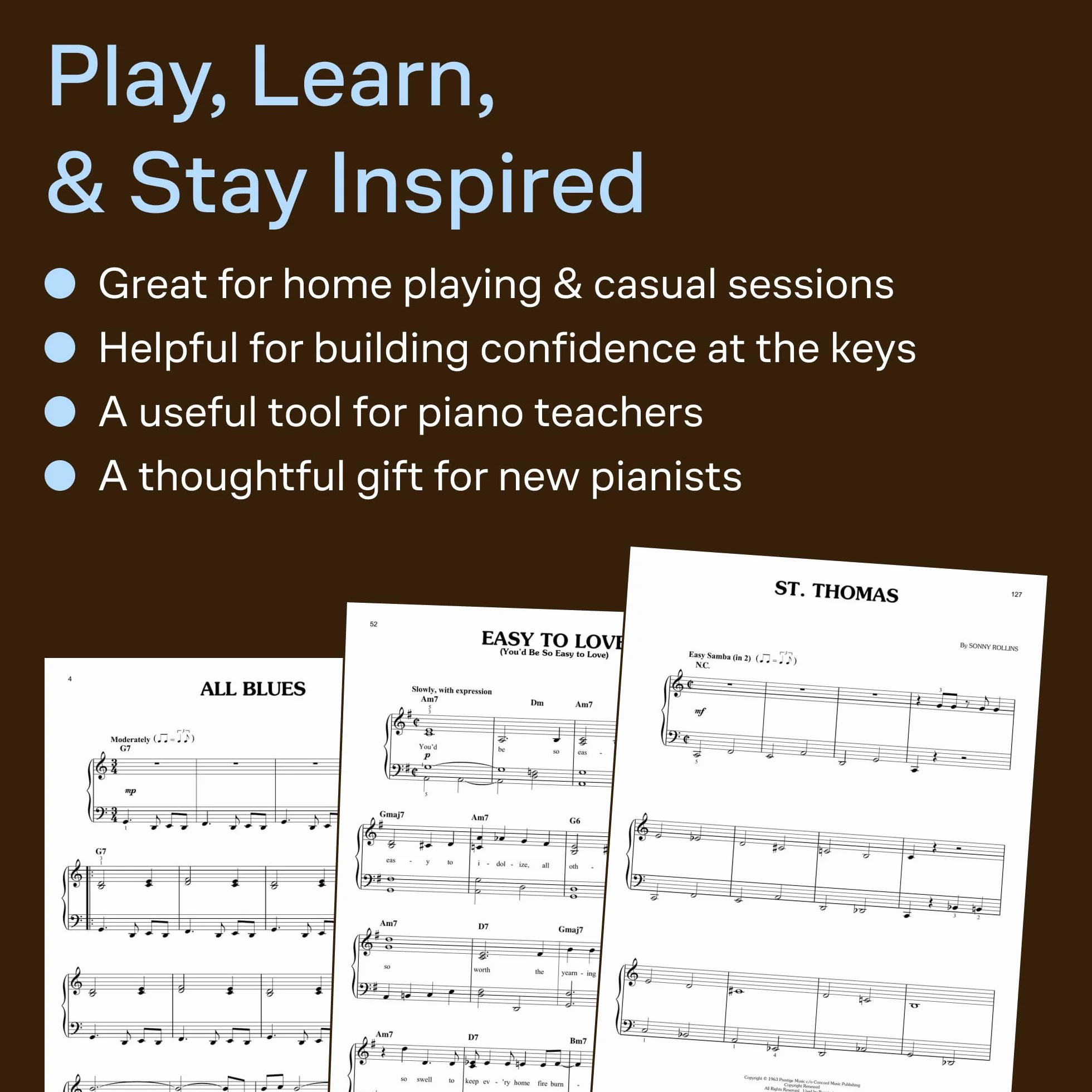 First 50 Jazz Classics You Should Play on Piano: Simply Arranged, Must-Know Collection of Time-Honored Favorites