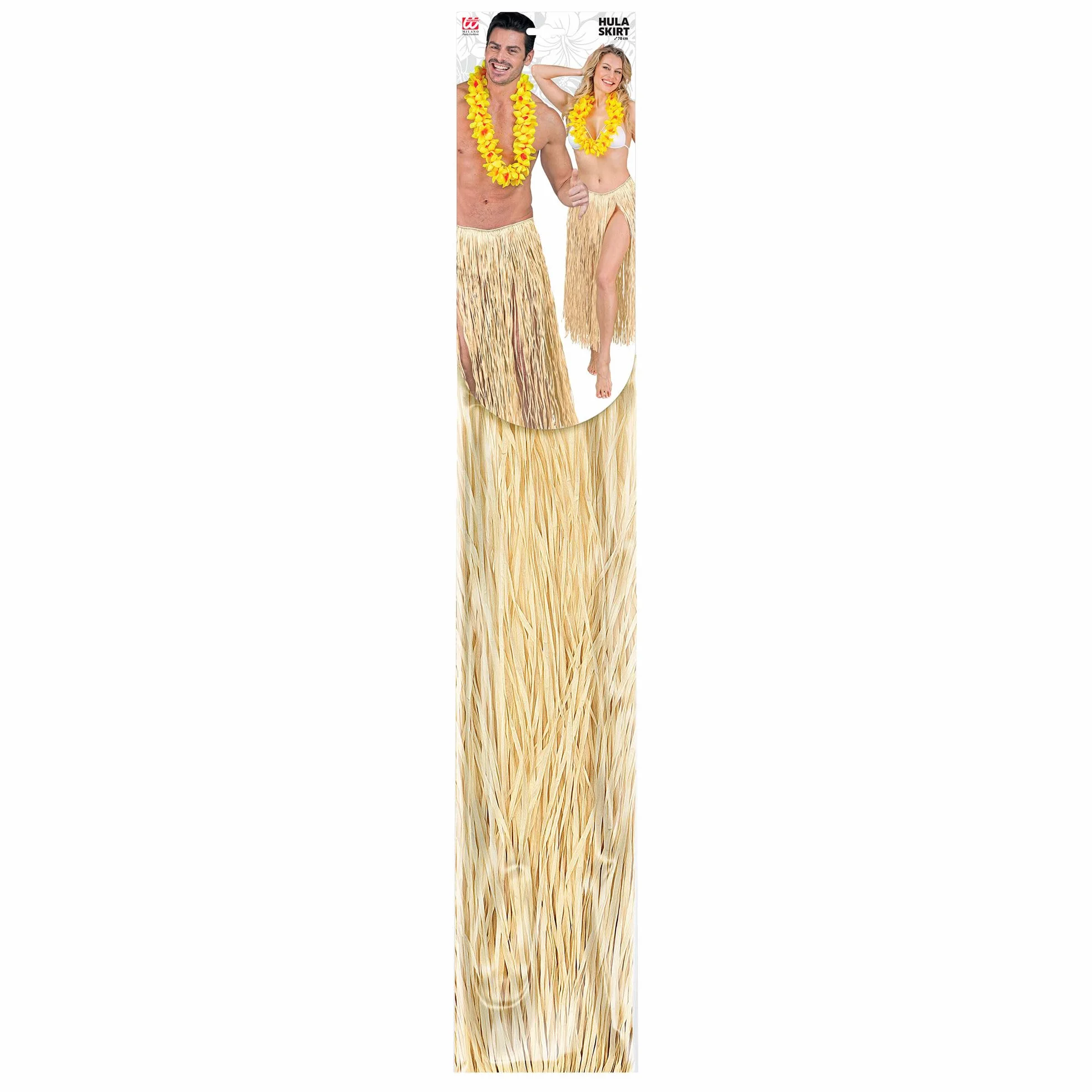 W WIDMANN MILANO Party Fashion – spódnica hawajska dla dorosłych, długość 80 cm, spódnica z bastu, impreza tematyczna hawajska, karnawał