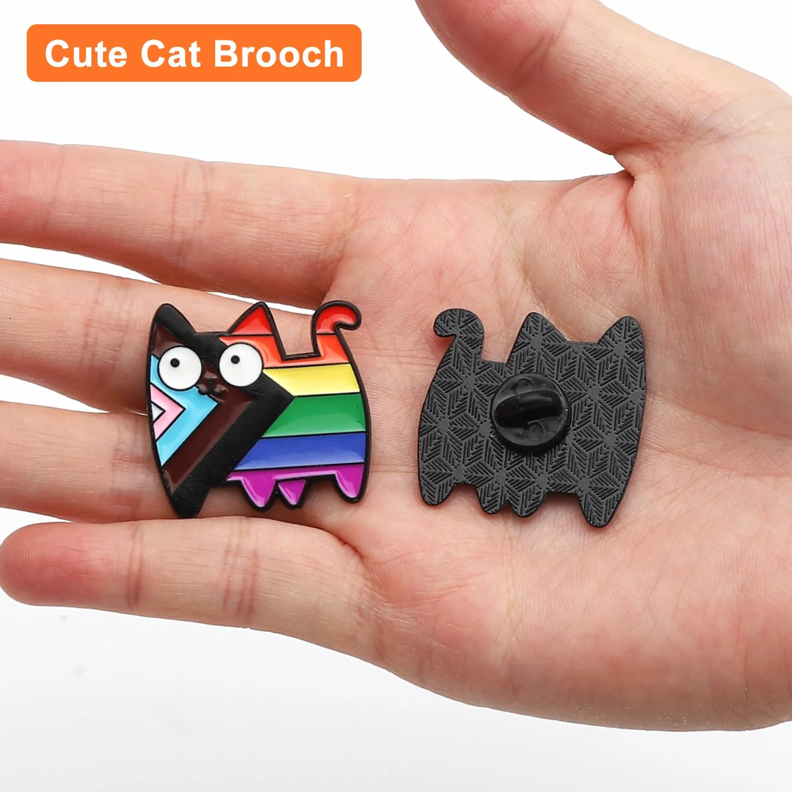 2 sztuki tęczowych przypinek Pride, przypinki z kotami, tęczowe urocze broszki z kotami, przypinki, przypinki anime, urocze koty akcesoria pin LGBTQ do ubrań, torebek, plecaków