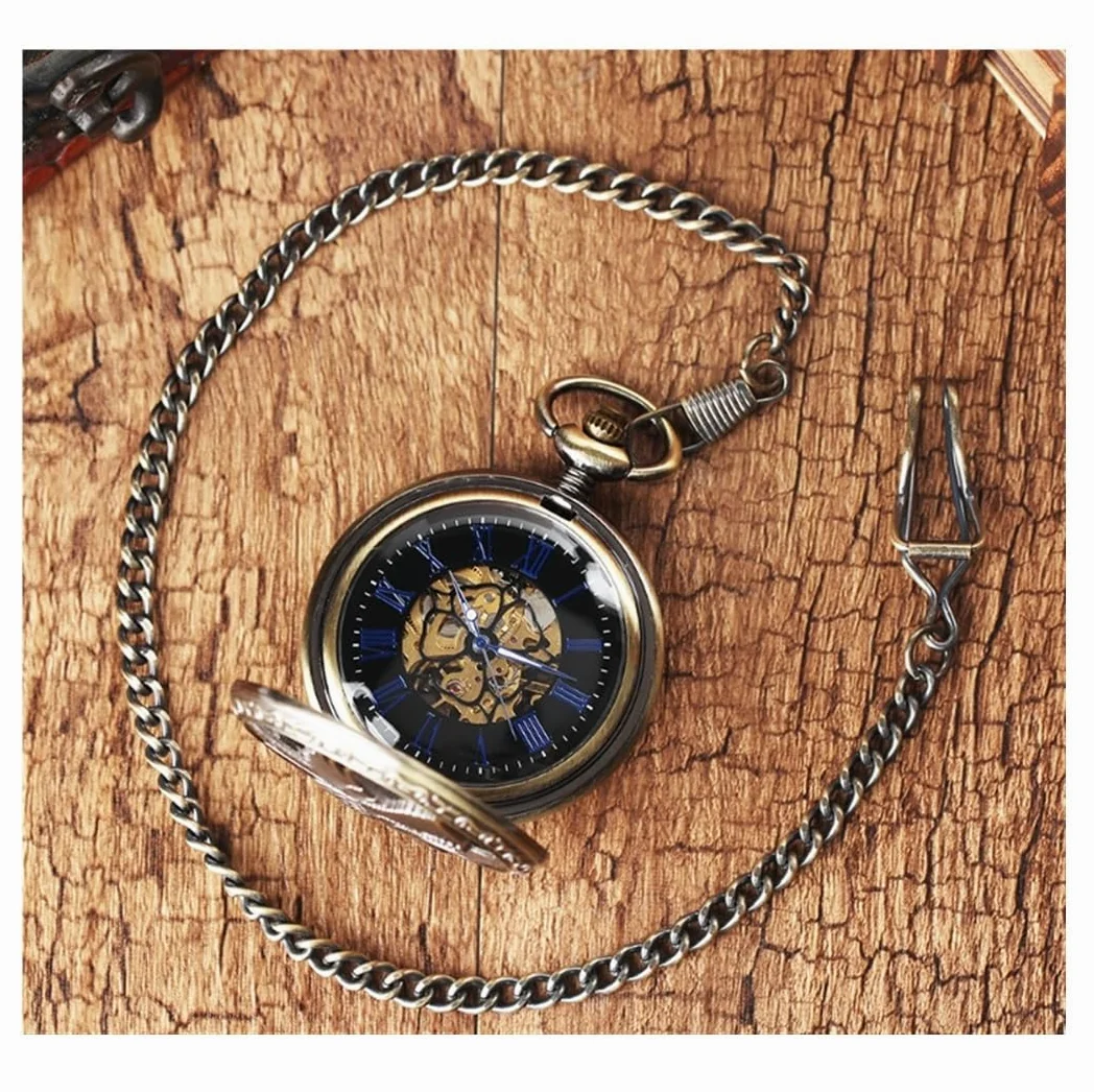 Vintage Zegarek Kieszonkowy Mechaniczny Zegarek Kieszonkowy Męski, Mechaniczne Zegarki Kieszonkowe Z Cyframi Rzymskimi Mężczyzn Elegancki