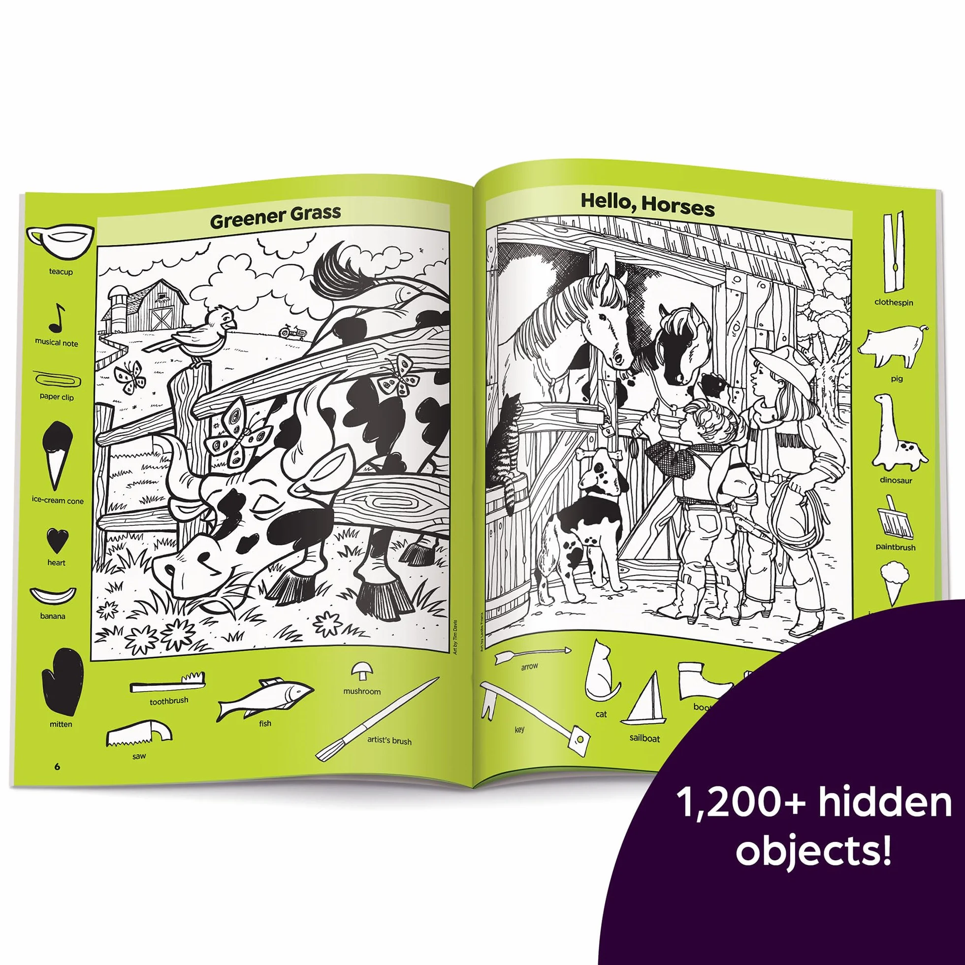 Farm Puzzles: Ultimate Farm Picture Puzzle Book with Over 1,200 Objects to Seek and Find, Farm-Themed Activity Book for Kids 6 and Older