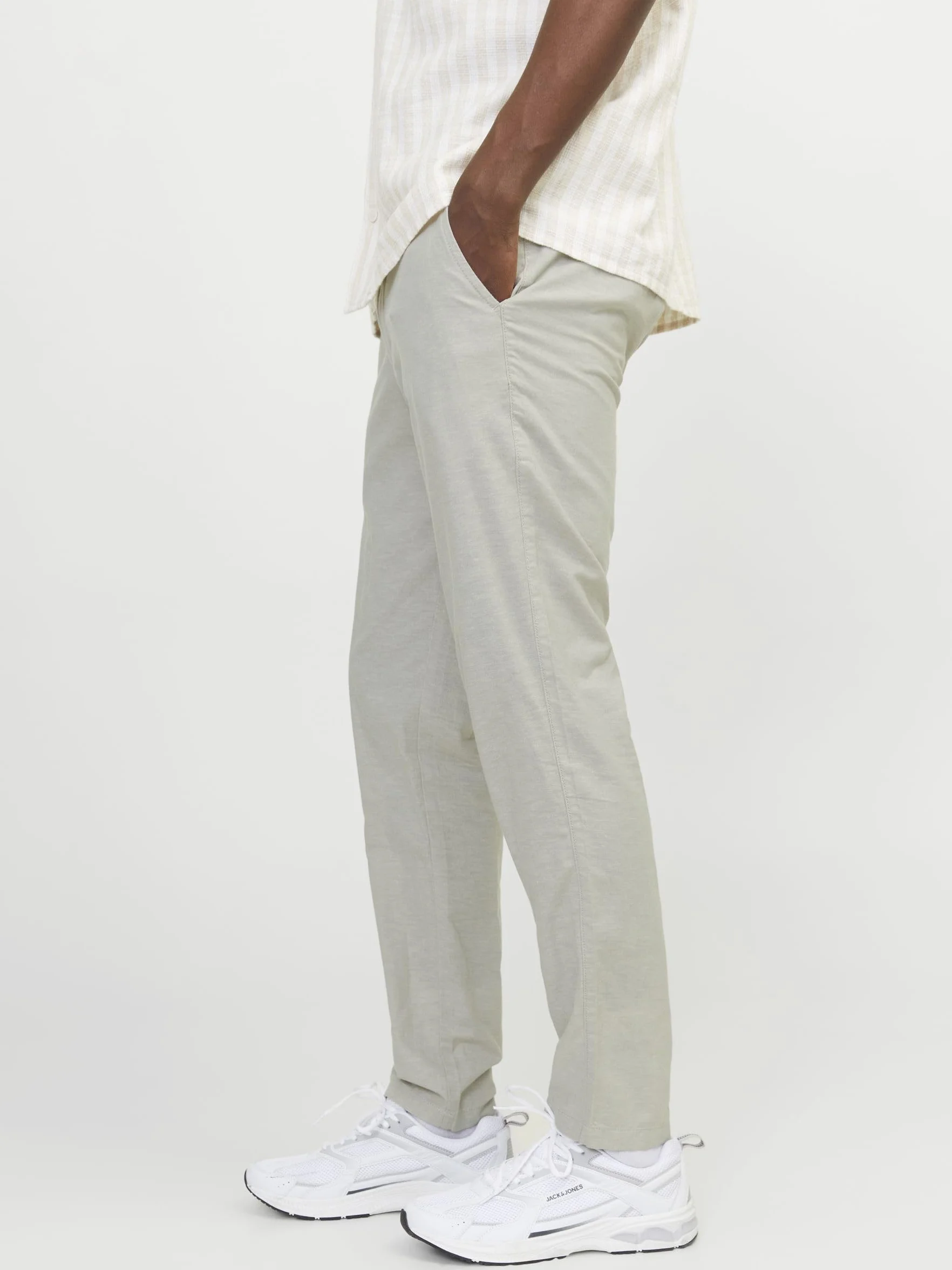 JACK & JONES Jpstace Jjsummer Linen Blend Pant Sn - spodnie materiałowe Mężczyźni