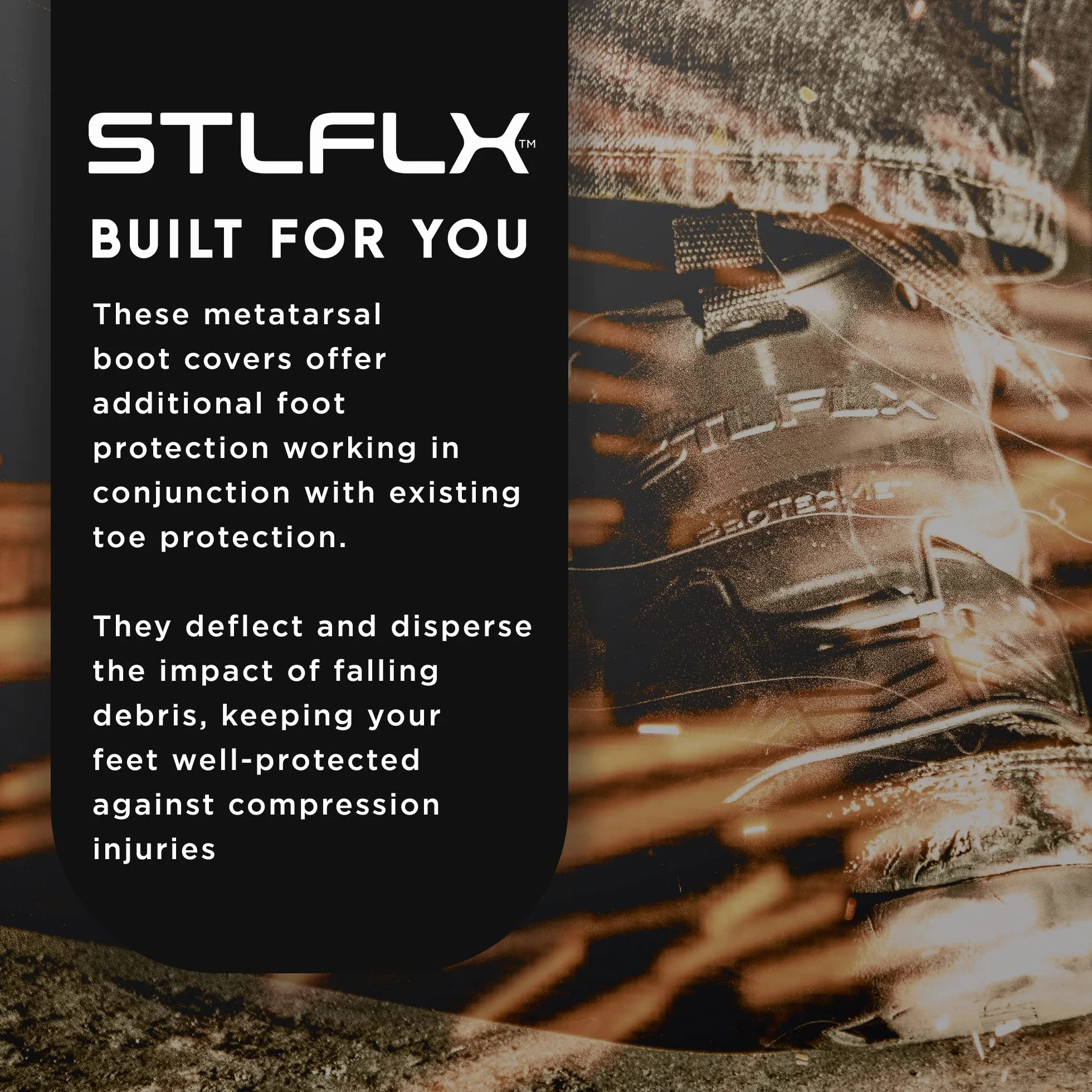 Steelflex STLFLX MetGUARDZ - Ochraniacz śródstopia i koronki (ProTecMet) czarny