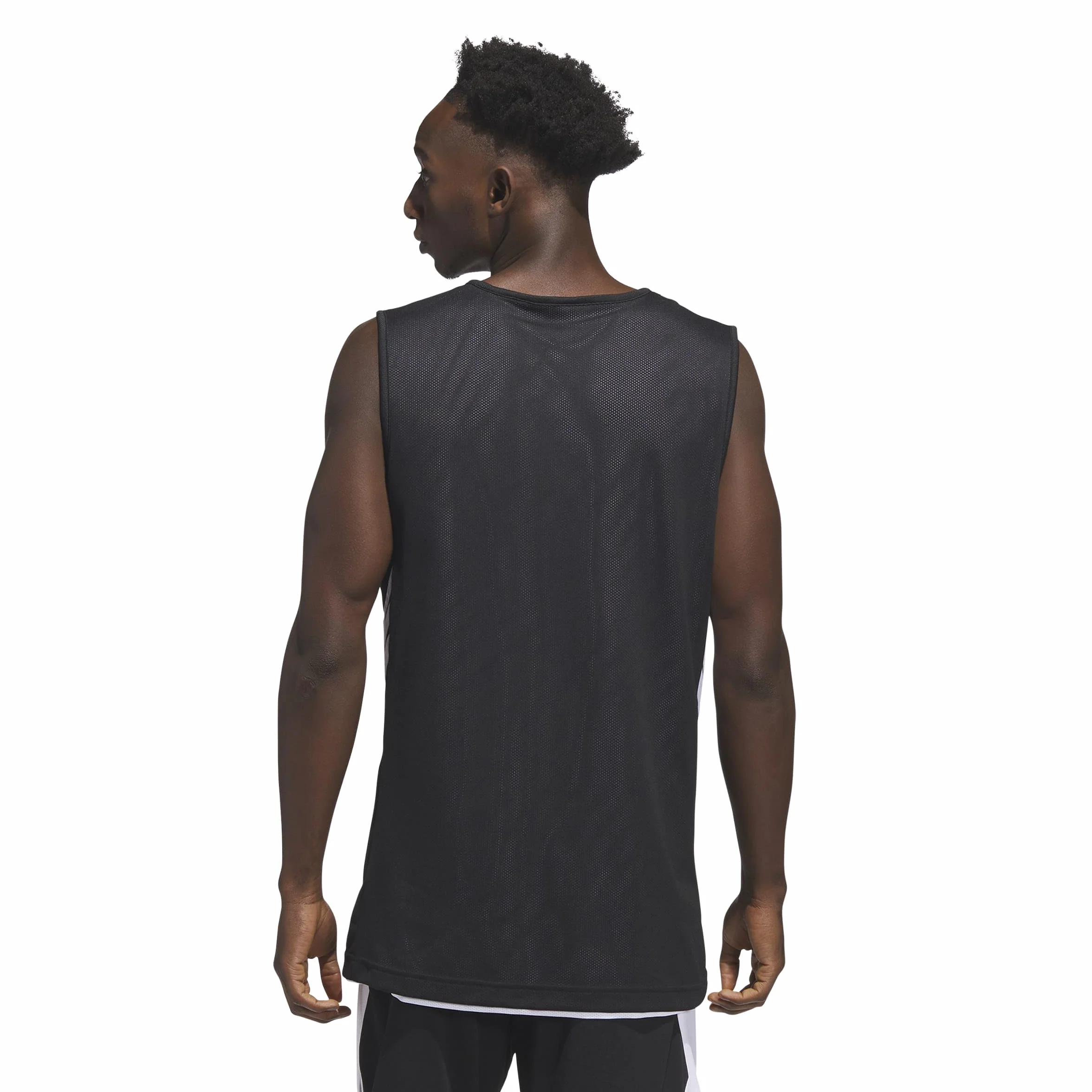 adidas Mezczyzni M Everyday Pro Bball Jersey Shirt, Black/White, L