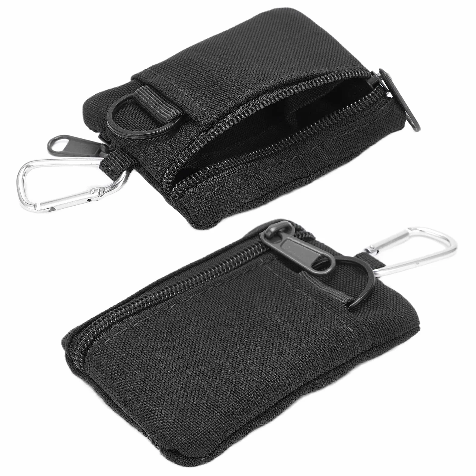 Torebki Mini, Przenośne Mini Etui na Klucze, Etui na Zewnątrz, Portmonetka z Karabińczykiem (Czarny)