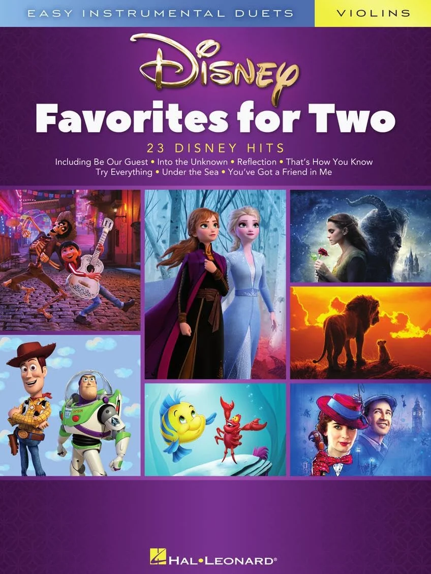 Disney favorites for two - easy instrumental duets violins - 2 violons - 23 titres