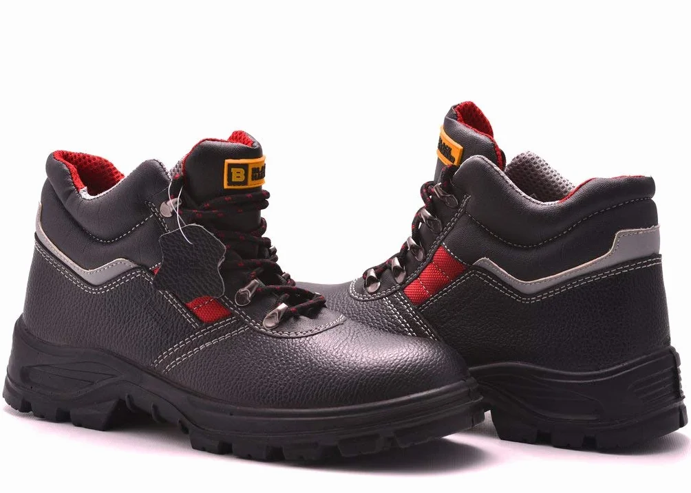Black Hammer męskie buty ochronne skórzane S3 SRC czarne stalowe noski buty robocze za kostkę 5993