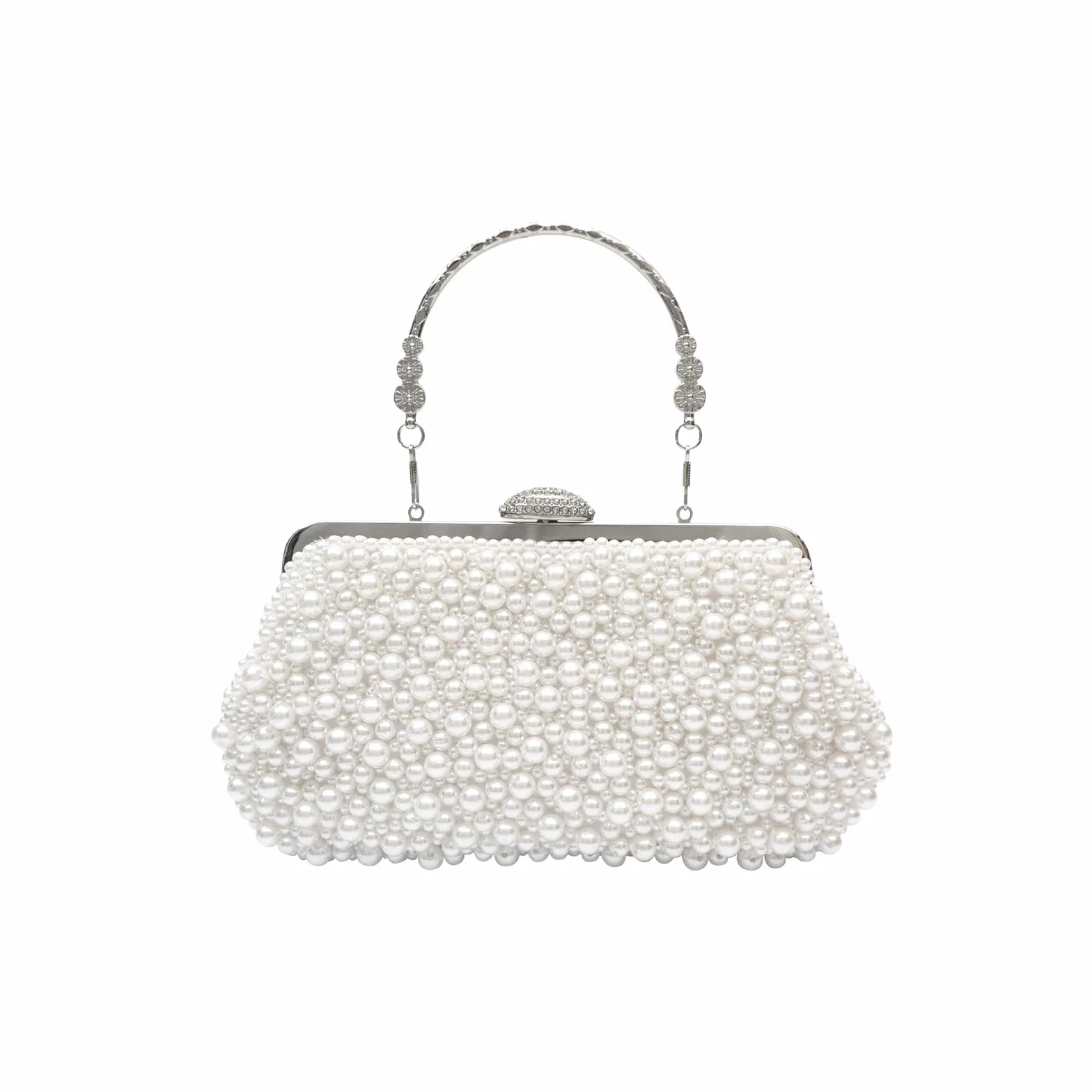 CORIOS Perłowa torebka wieczorowa dla kobiet, kopertówka z koralikami, torebka ślubna, torba na ramię z odpinanym łańcuszkiem, torebka retro, elegancka torba crossbody, na koktajl, bankiet, studniówkę