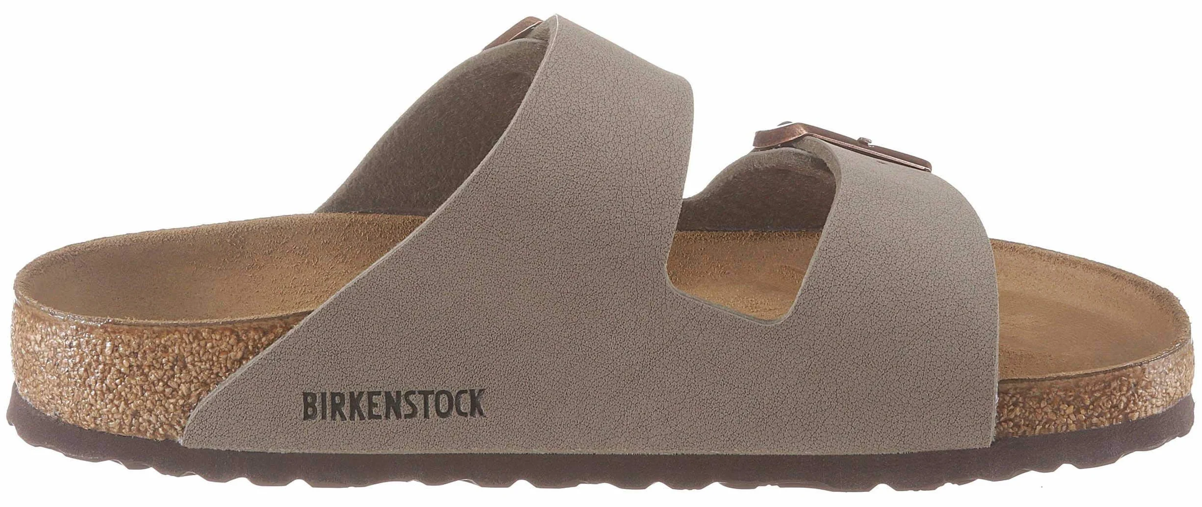 BIRKENSTOCK Unisex Arizona Birko-Flor skóra nubukowa szerokie klapki, szary kamień, 38 EU