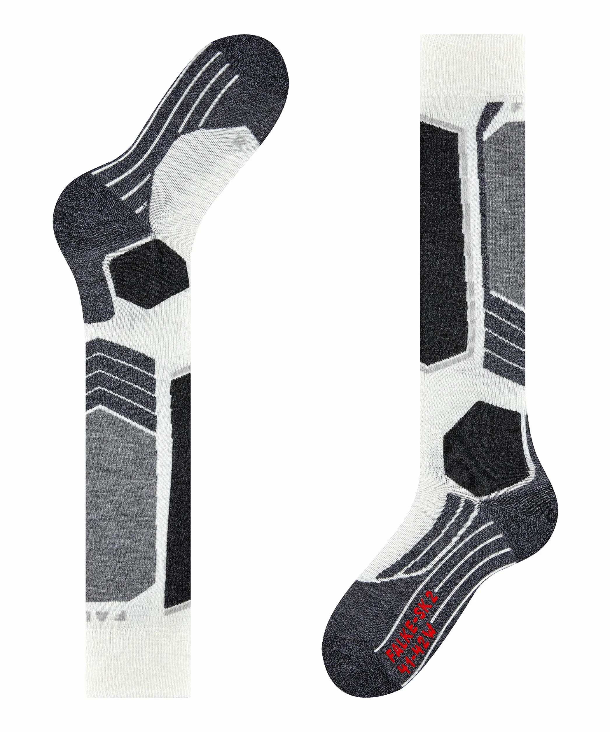 FALKE Kobiety Skarpety narciarskie SK2 Intermediate W Kh Wełna ciepłe grube 1 Para, Biały Off-White 2040, 39-40