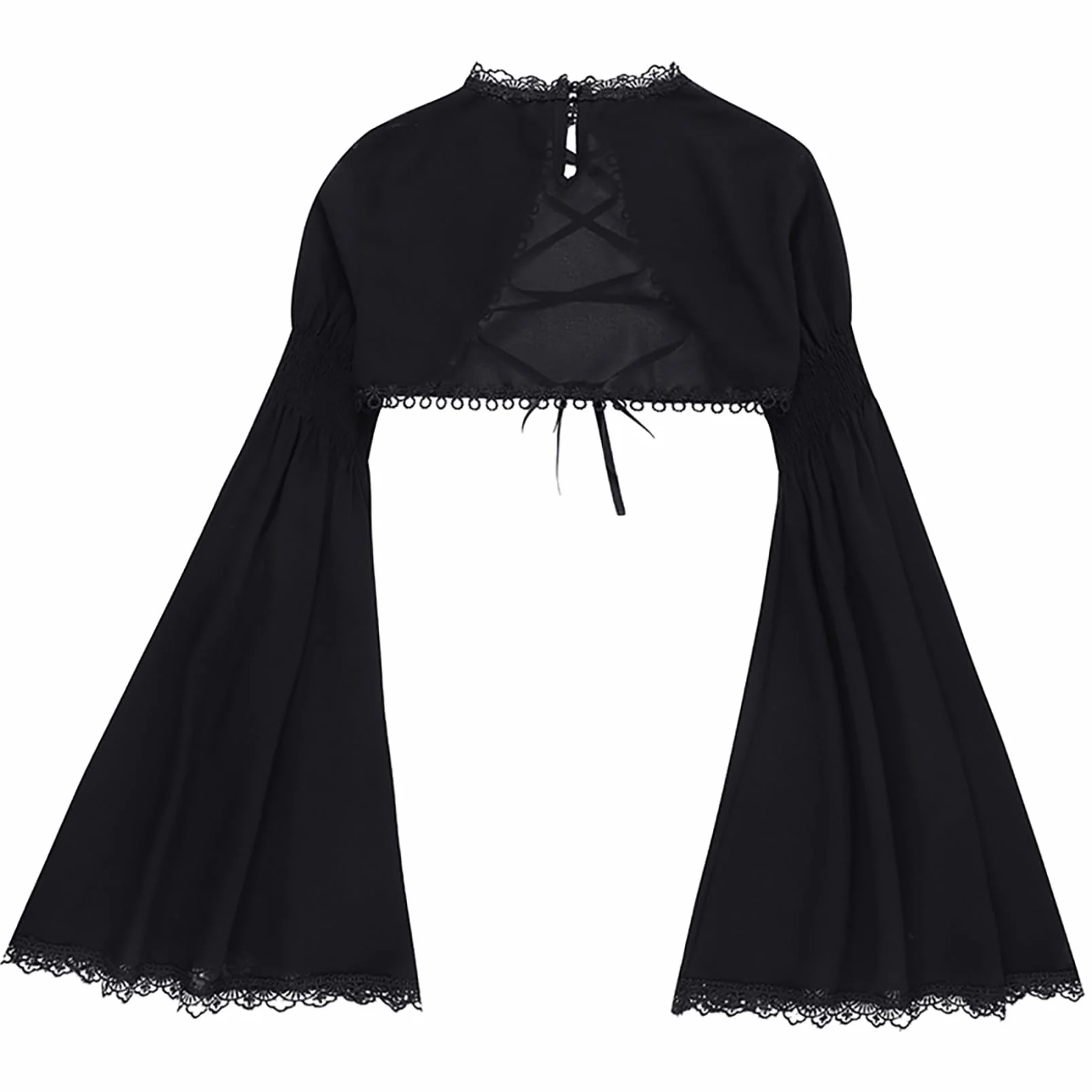 JanJean Kostium damski na Halloween, gotyckie, bolerko, , koronka, kurtka, górna część z długimi rękawami, kardigan, crop top, średniowieczny, kostium karnawałowy na imprezę