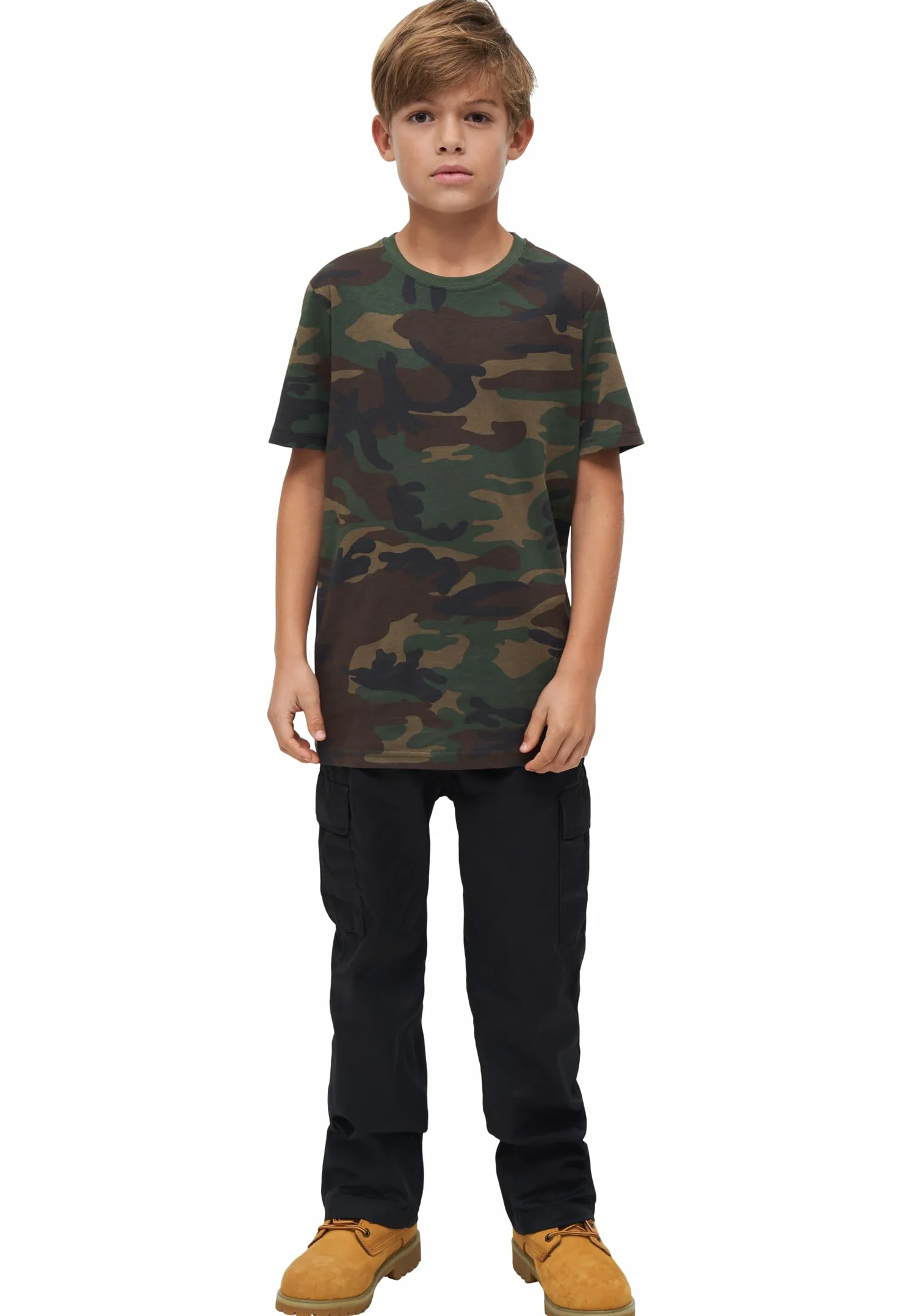 Brandit Army T-Shirt dzieci?cy Army Bundeswehry Shirt Kids BW PODKO?CIE Uni & CAMO, Woodland, 170-176