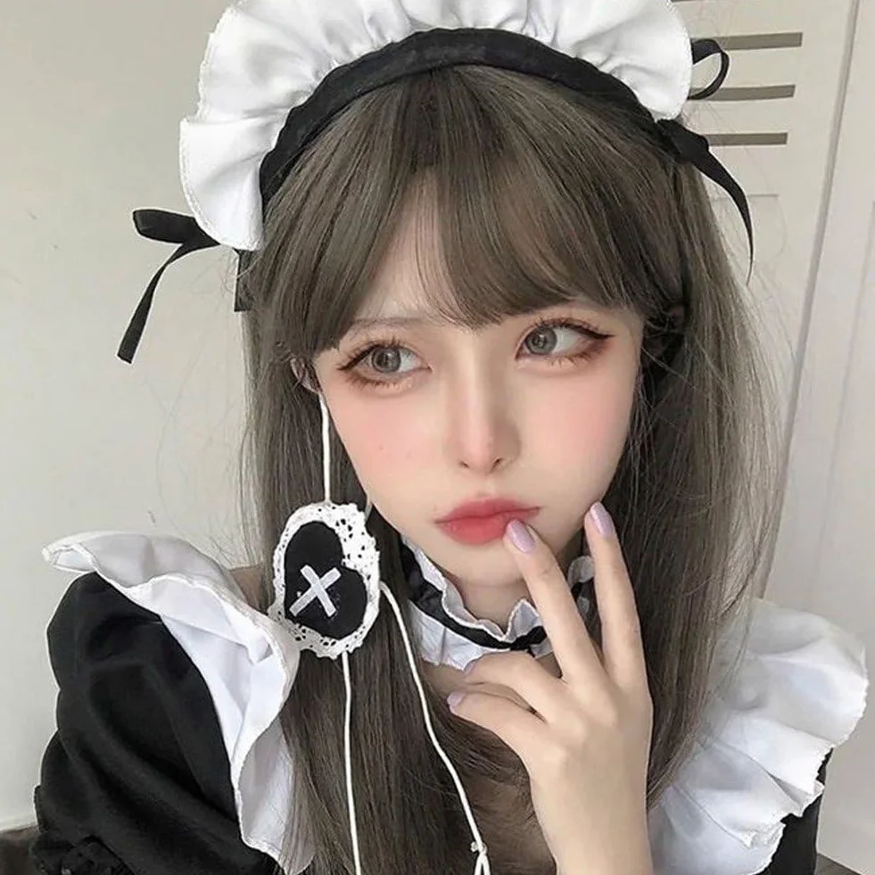 Kokardka pokojówka opaska do włosów z falbanami opaska na głowę anime cosplay nakrycie głowy na Halloween walentynki przyjęcie dekoracja