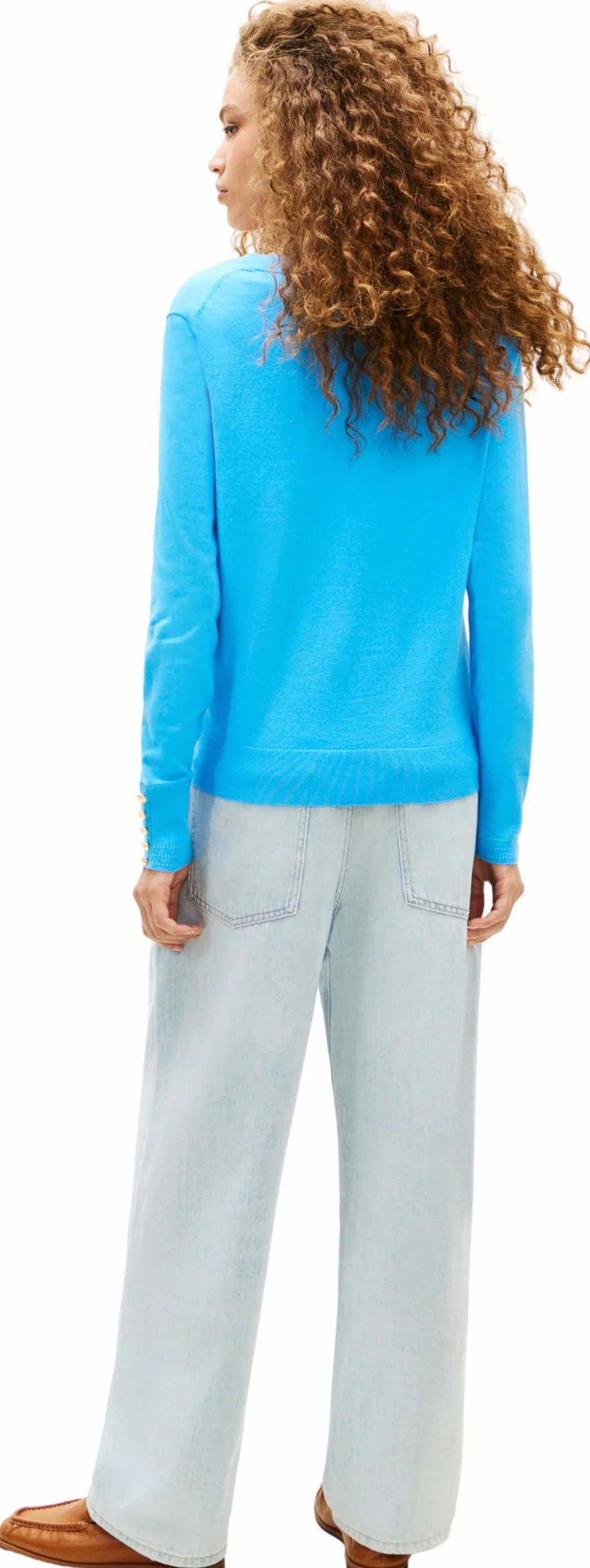 Tommy Hilfiger Co Jersey Stitch V-NK sweter Ww0ww40098 sweter, niebieski (gligid blue), M Kobiety