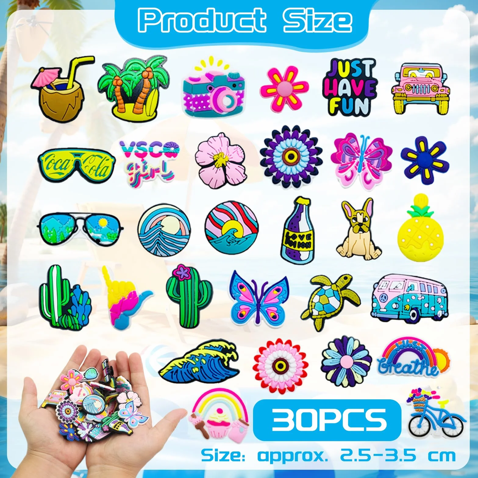 30 sztuk dekoracji zawieszka z motywem kreskówki, PCW, przypinki do but, Crocs, do dekoracji chodaków, DIY, na imprezy