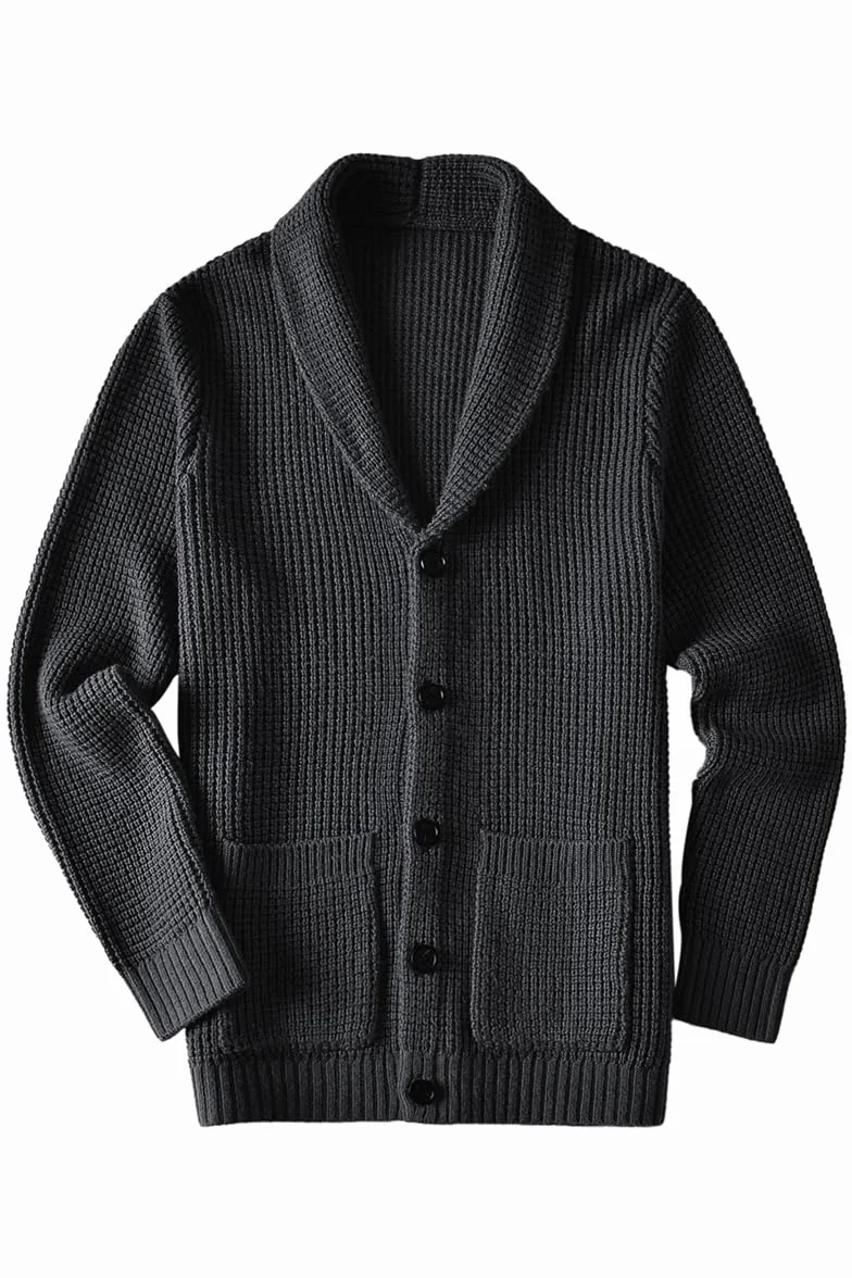 Męski Shall Collar Pullover Casual Slim Fit Gruby kardigan