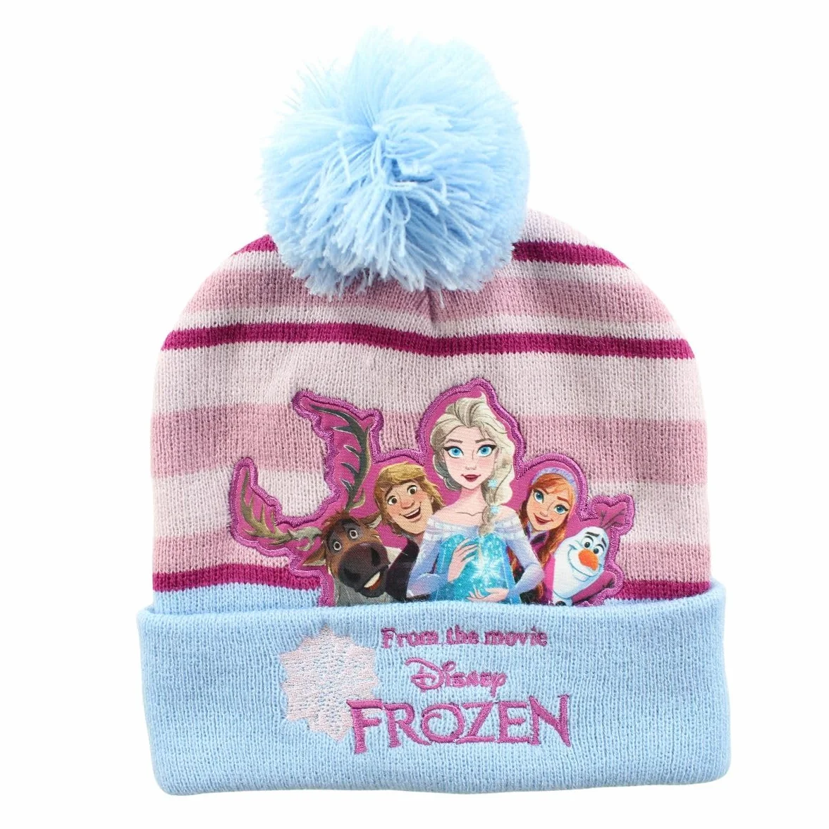 Disney Czapka z pomponem Królowa Śniegu Dziewczyna Zestaw akcesoriów zimowych, Niebieski, Taille unique