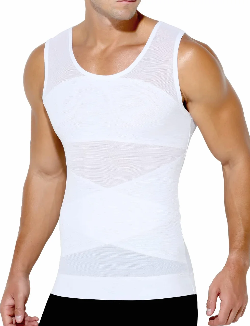 Casey Kevin Męski podkoszulek kompresyjny podkoszulek płaski brzuch męski bez rękawów wyszczuplający bielizna kulturystyka sport top body modelujący