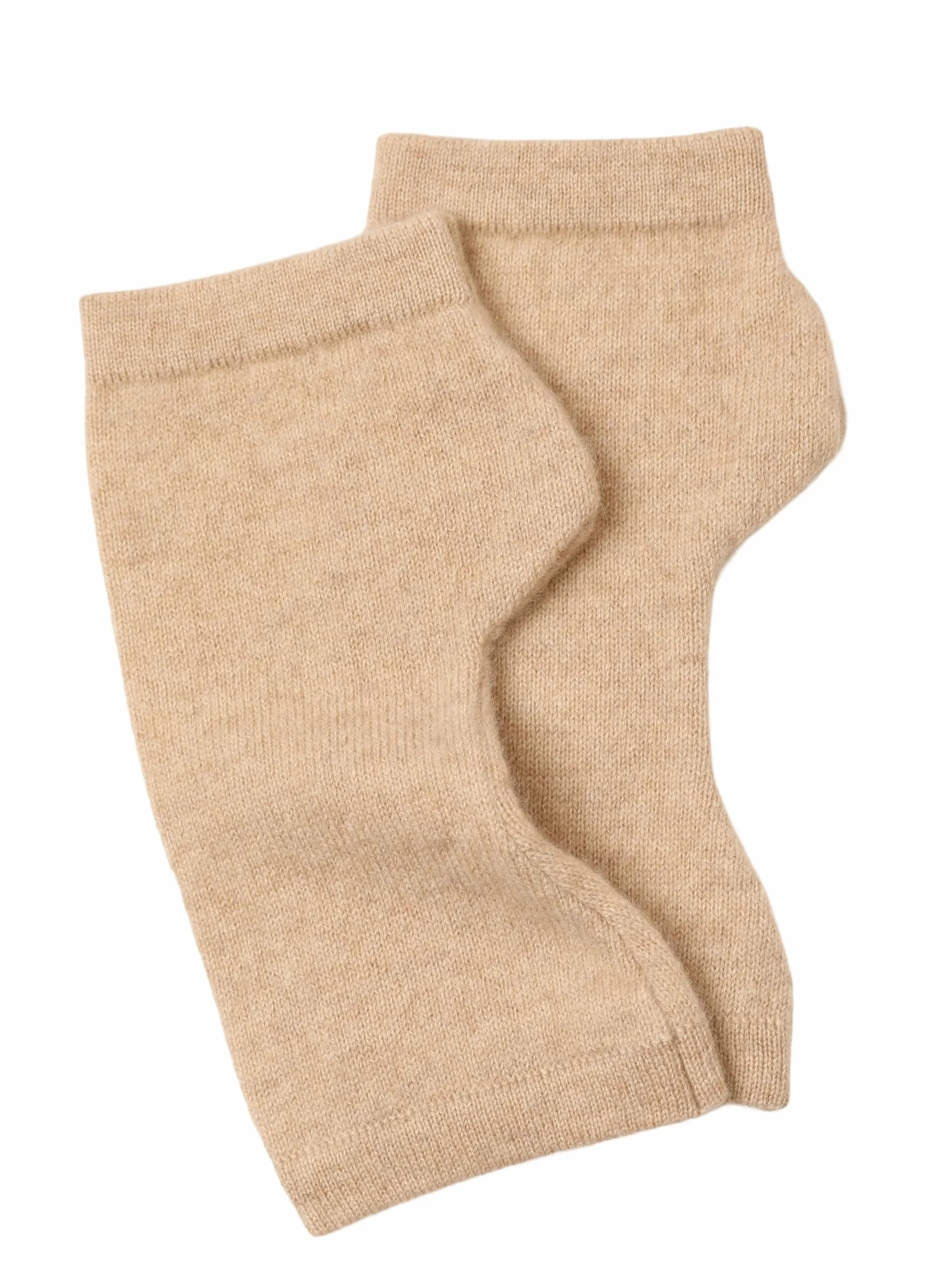 Kaszmirowa wełna damska ocieplacz pulsu rękawiczki bez palców, taupe Beige, 19 cm X 10 cm