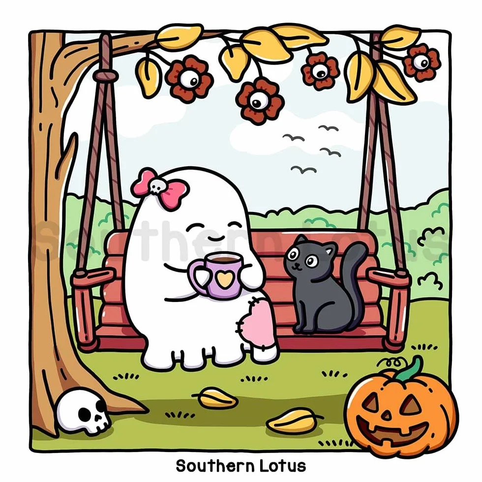 Very Demure Very Spooky: Coloring Book for Adults and Teens Featuring Creepy Adorable Characters in Cozy and Spooky Vibes, Cute and Easy Designs for Relaxation and Stress Relief