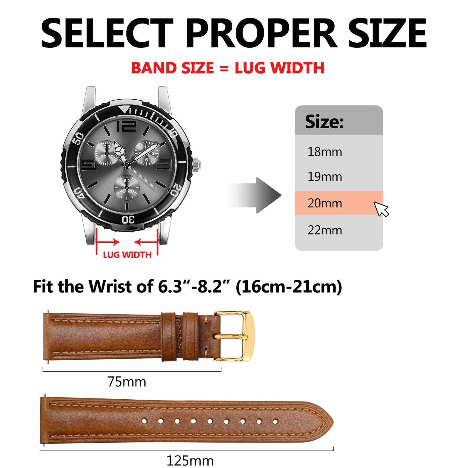 BISONSTRAP Pasek do zegarka dla mężczyzn w stylu retro, wykonany ze skóry cielęcej impregnowanej olejem, z szybkim zapięciem, szerokość paska 18, 19, 20, 22 mm