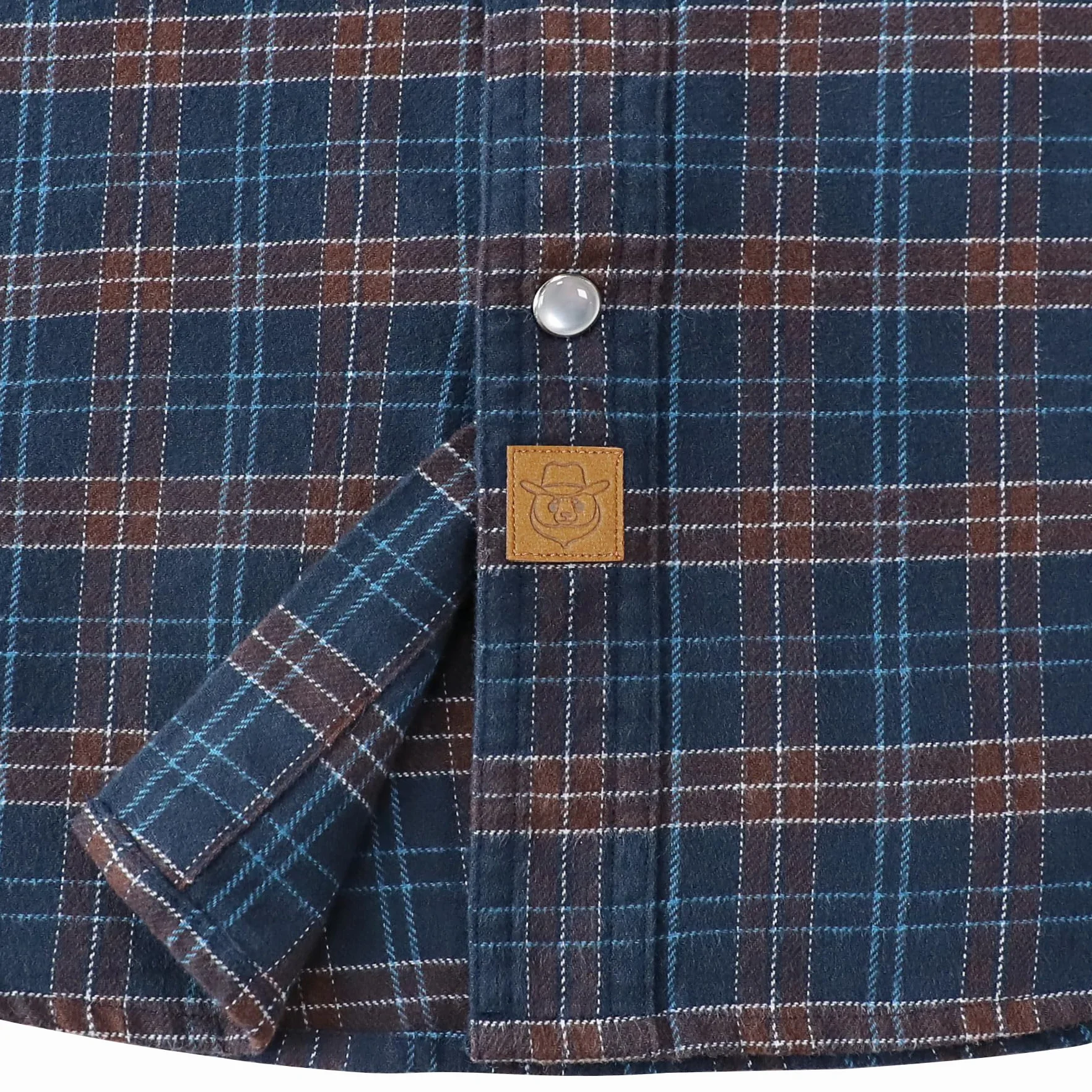Dubinik® Koszula flanelowa, 170 g, dla mężczyzn, westernowa, perłowe zatrzaski, z długim rękawem, na co dzień, przytulna, vintage, kowbojska, krata, miękka, czysta bawełna