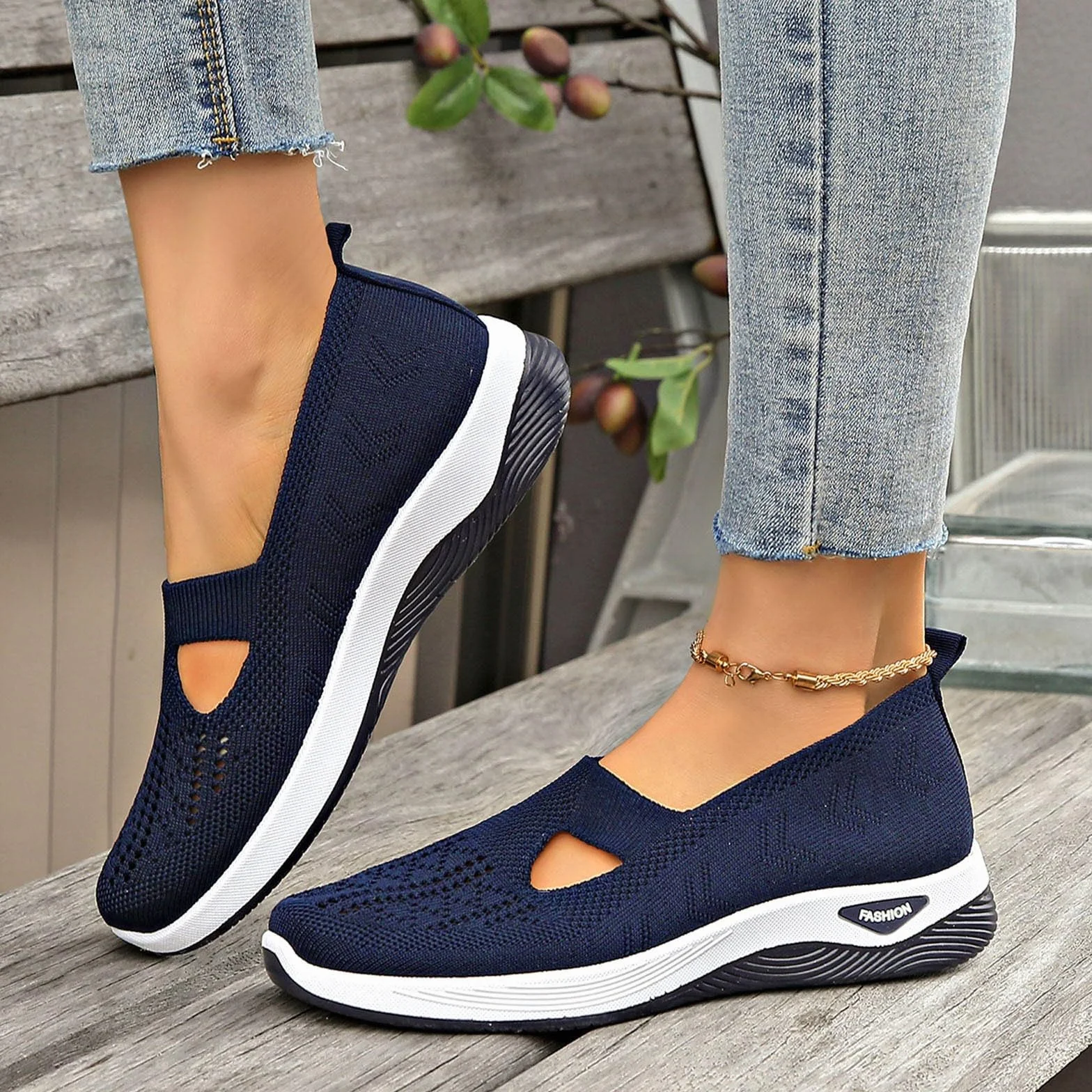 Damskie ortopedyczne buty wsuwane, buty sportowe, oddychające, lekkie, z siateczki, szerokość H, buty sportowe, wygodne, ergonomiczne, miękkie wkładki, buty do chodzenia, buty letnie, buty rekreacyjne