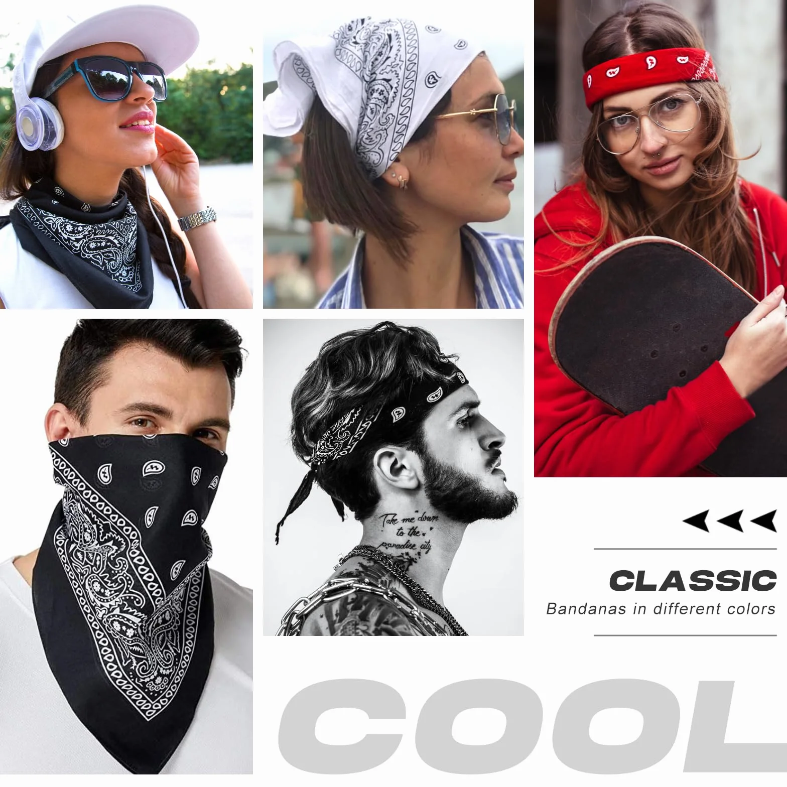 sularpek Bandana, bandana, chusta na głowę dla kobiet i mężczyzn, bandana z oryginalnym wzorem Paisley, nakrycie głowy